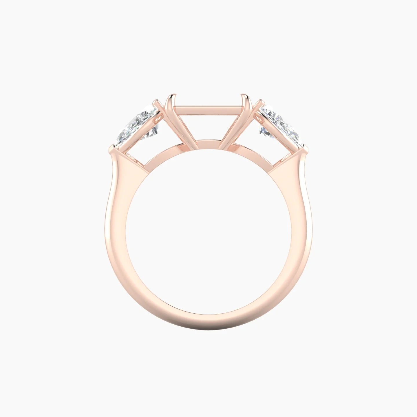 Simple Pear Trilogy | 18k Rose Gold 5-7.99 ct Radiant Cut Ring Setting