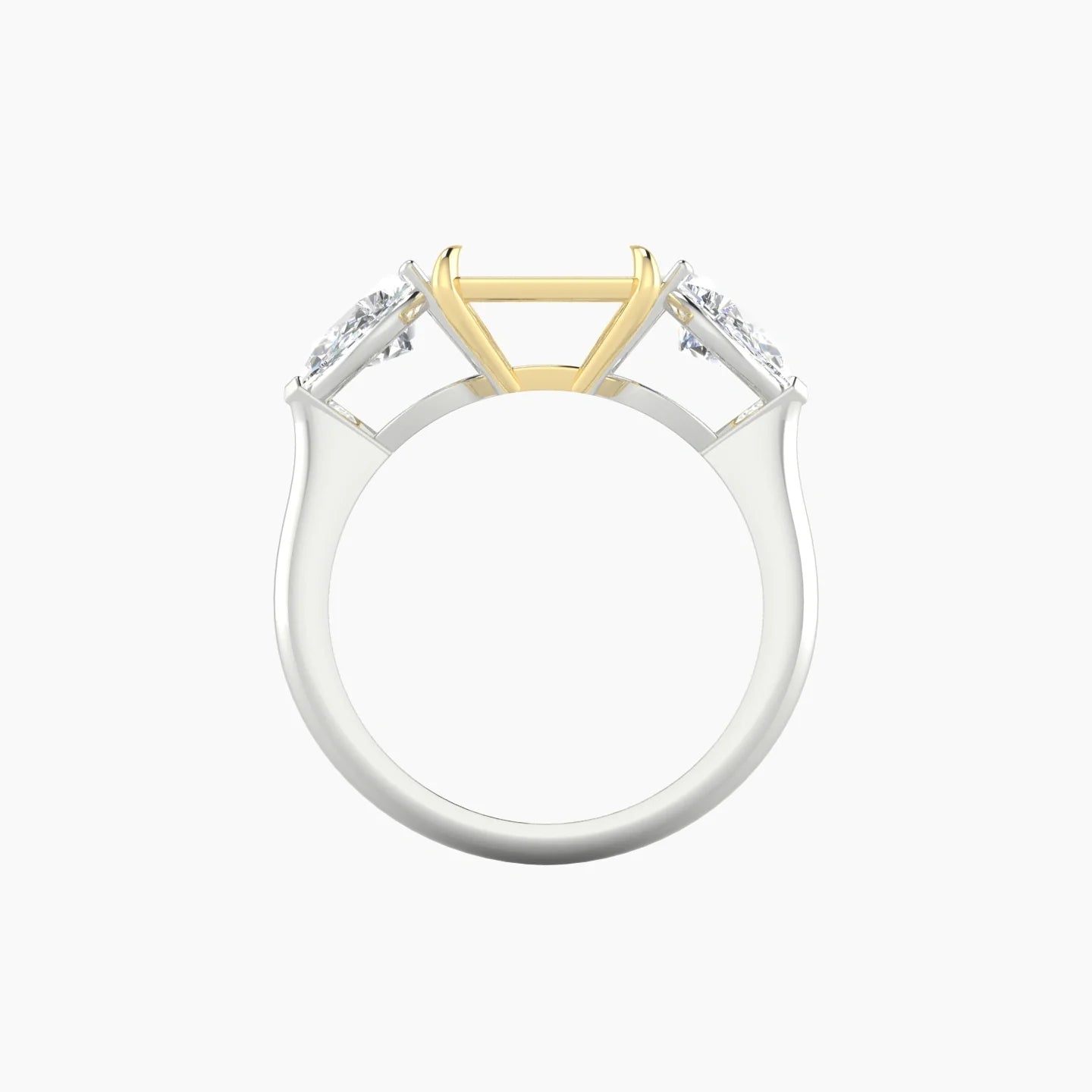 Simple Pear Trilogy | 18k White & Yellow Gold 5-7.99 ct Radiant Cut Ring Setting