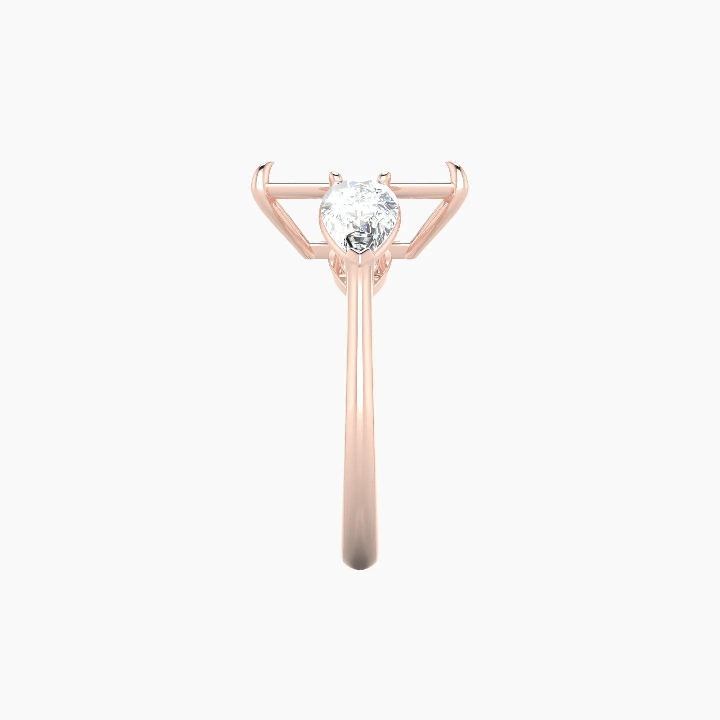 Simple Pear Trilogy | 18k Rose Gold 5-7.99 ct Radiant Cut Ring Setting
