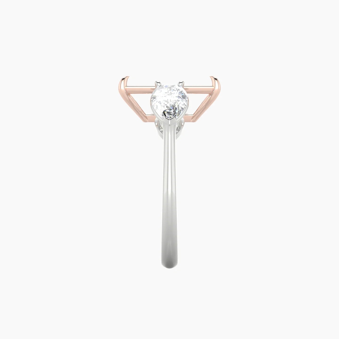 Simple Pear Trilogy | 18k White & Rose Gold 5-7.99 ct Radiant Cut Ring Setting