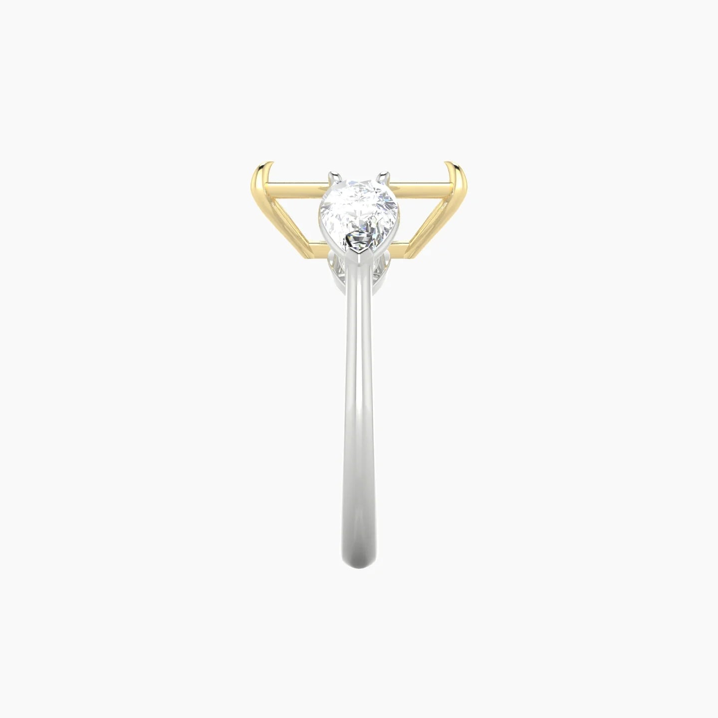 Simple Pear Trilogy | 18k White & Yellow Gold 5-7.99 ct Radiant Cut Ring Setting