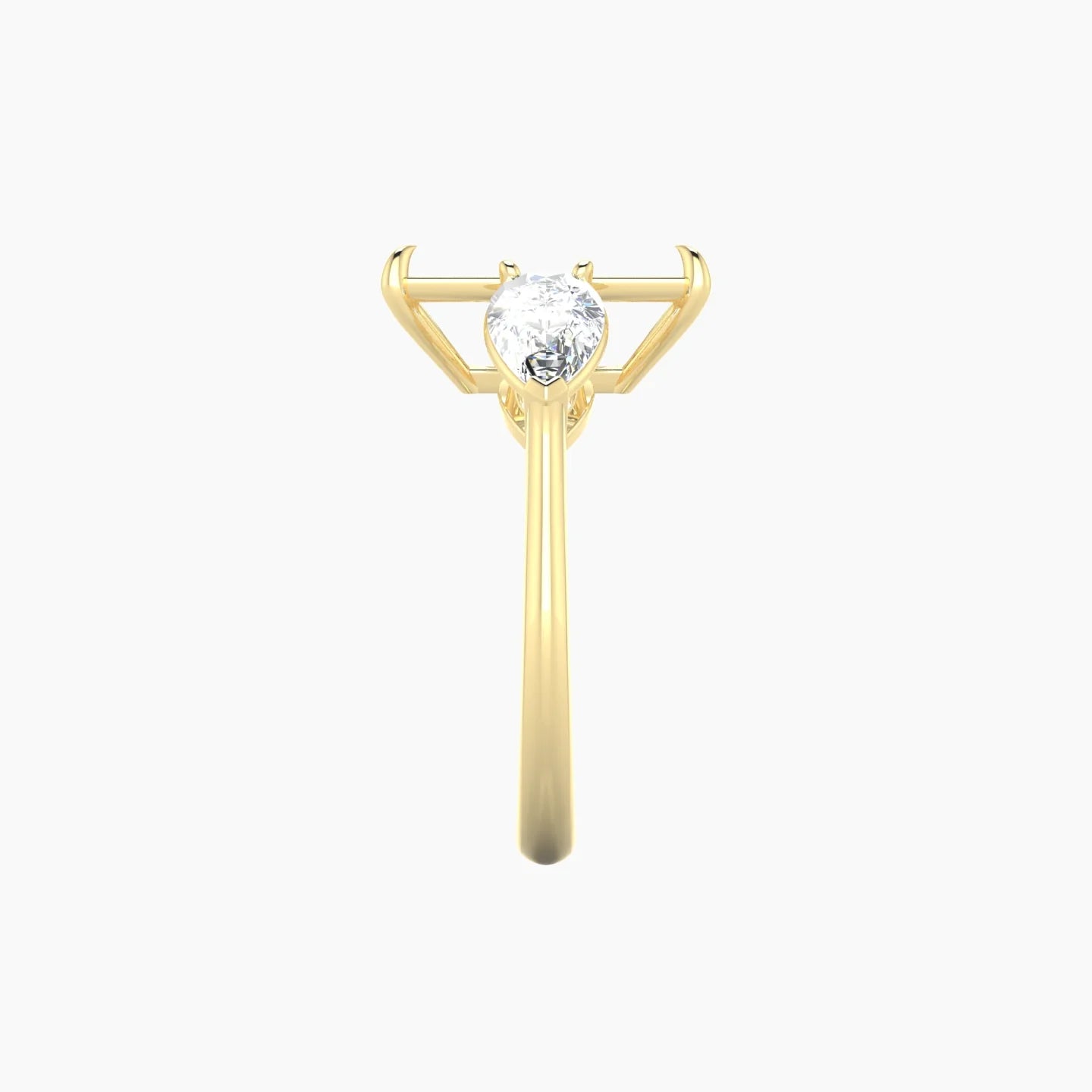 Simple Pear Trilogy | 18k Yellow Gold 5-7.99 ct Radiant Cut Ring Setting