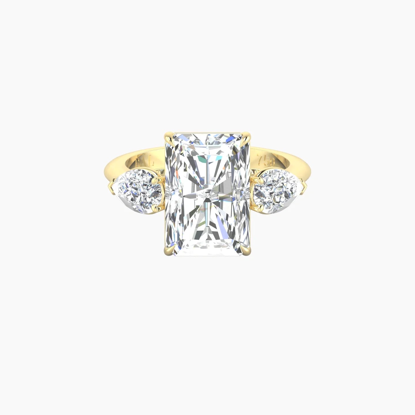 Simple Pear Trilogy | 18k Yellow Gold 5 ct Radiant Cut Ring