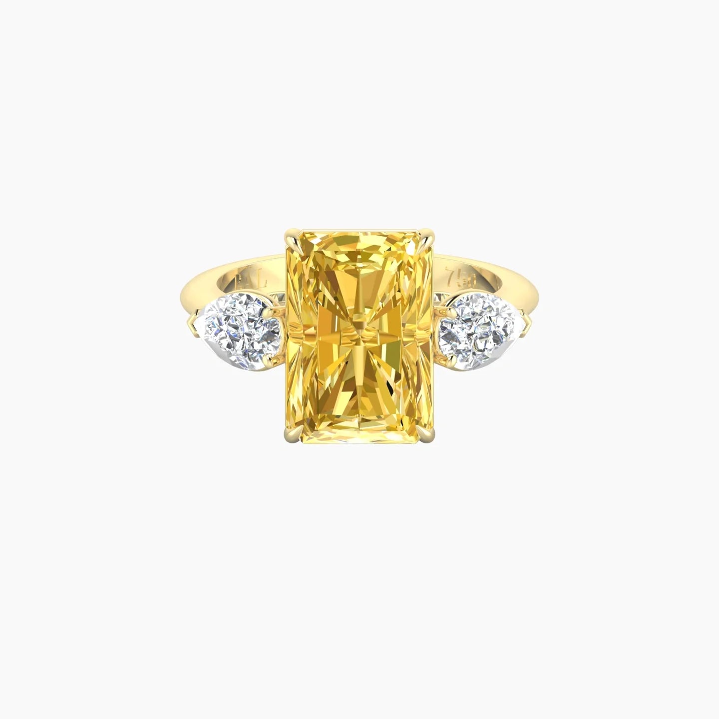 Simple Pear Trilogy | 18k Yellow Gold 5 ct Radiant Cut Ring