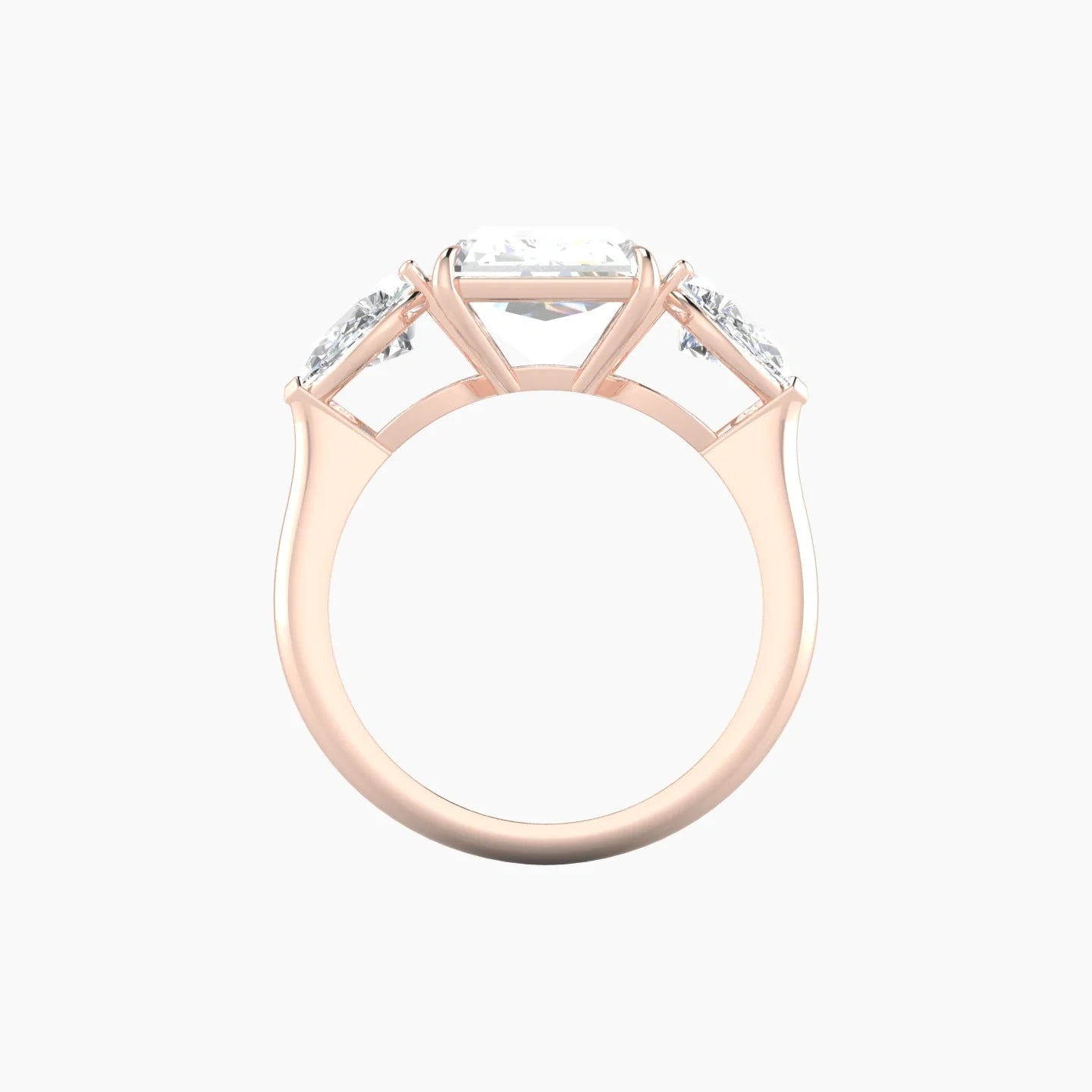 Simple Pear Trilogy | 18k Rose Gold 5 ct Radiant Cut Ring