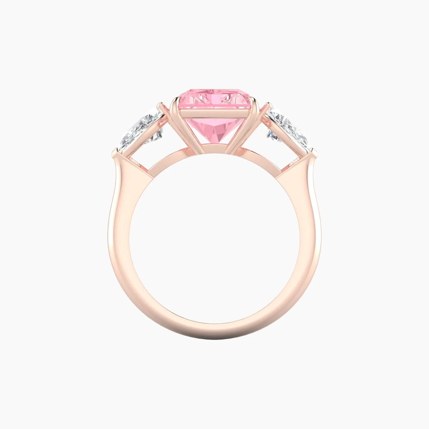 Simple Pear Trilogy | 18k Rose Gold 5 ct Radiant Cut Ring