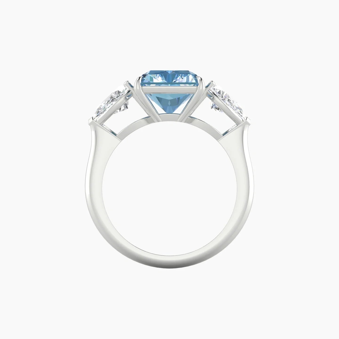 Simple Pear Trilogy | 18k White Gold 5 ct Radiant Cut Ring