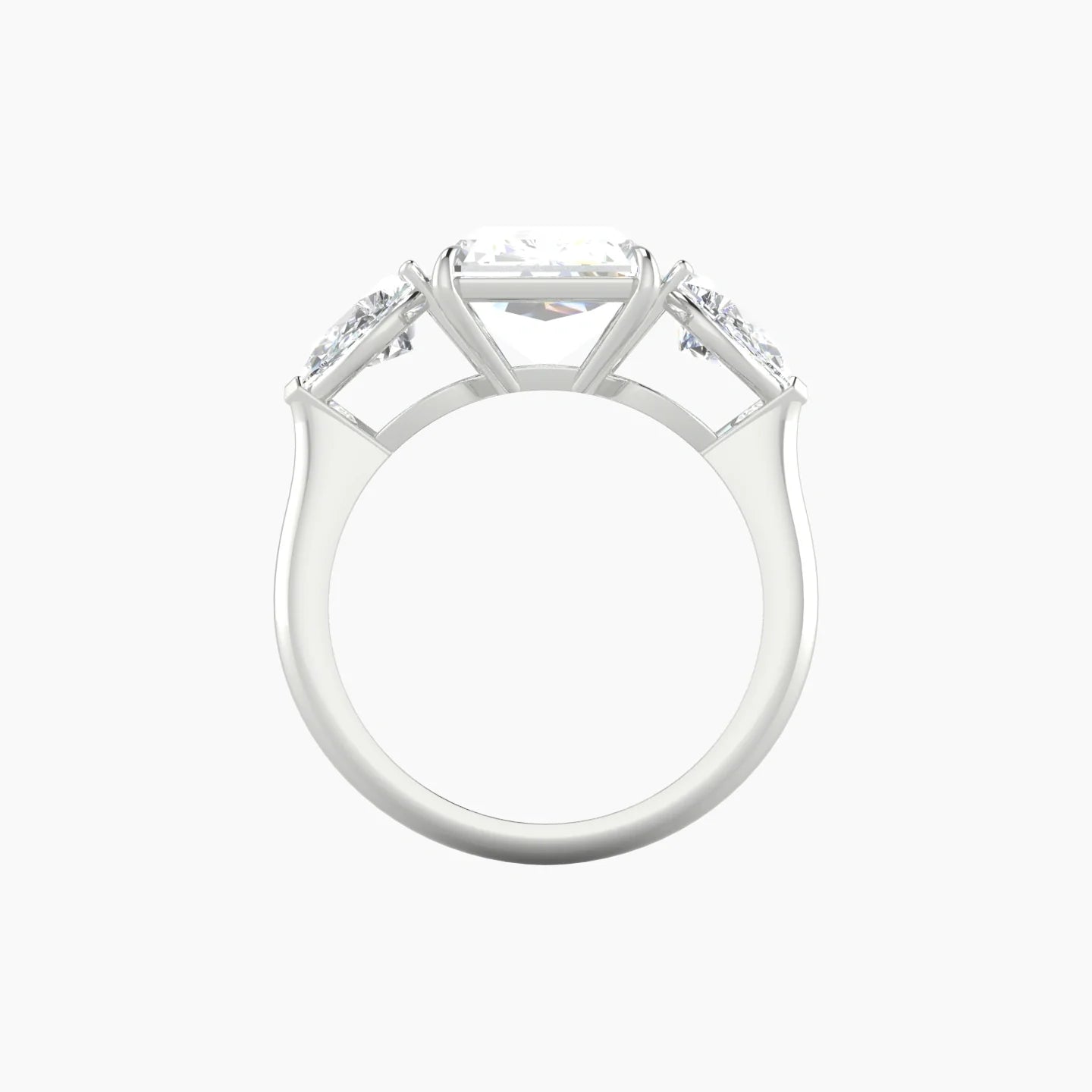 Simple Pear Trilogy | 18k White Gold 5 ct Radiant Cut Ring