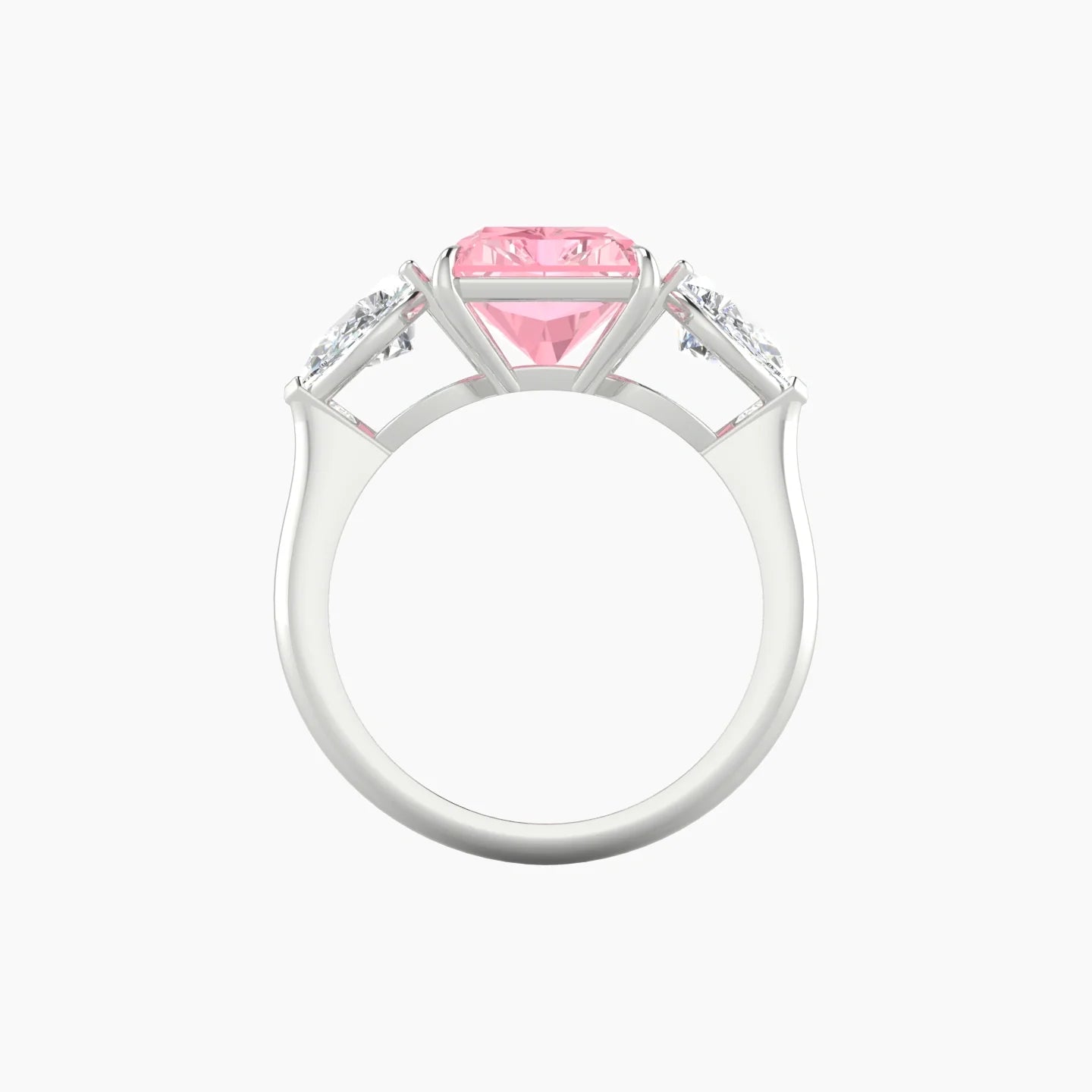 Simple Pear Trilogy | 18k White Gold 5 ct Radiant Cut Ring