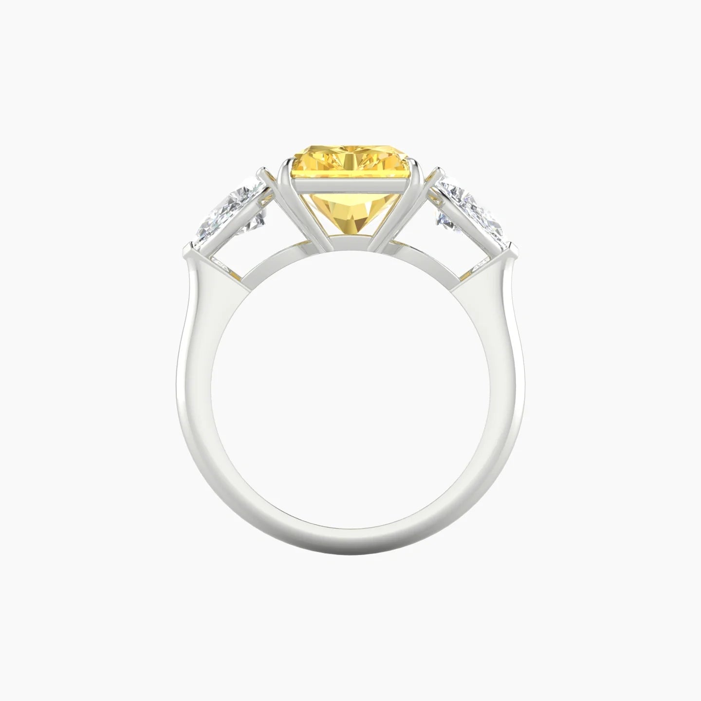 Simple Pear Trilogy | 18k White Gold 5 ct Radiant Cut Ring