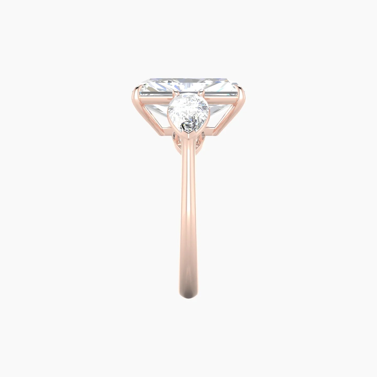 Simple Pear Trilogy | 18k Rose Gold 5 ct Radiant Cut Ring