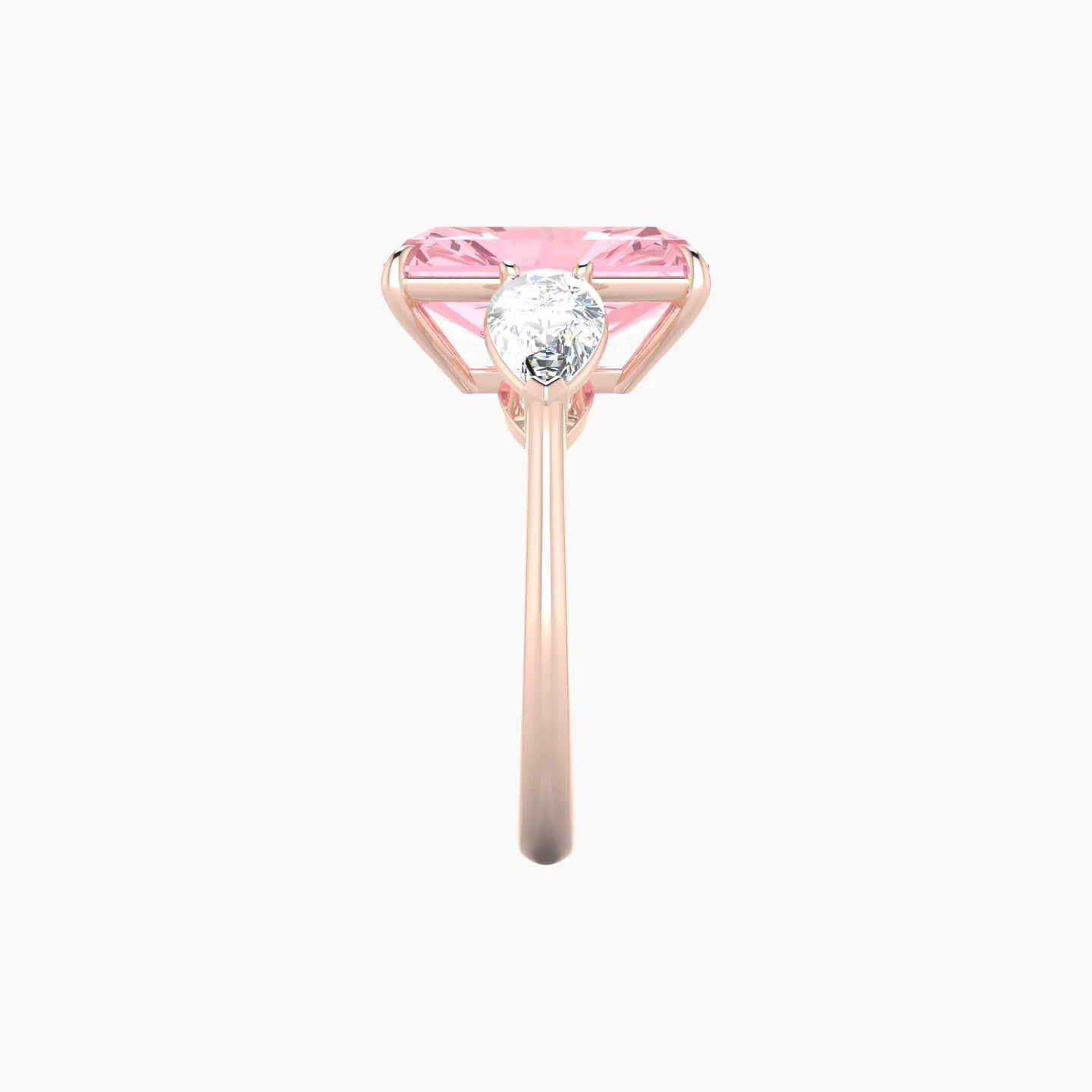 Simple Pear Trilogy | 18k Rose Gold 5 ct Radiant Cut Ring