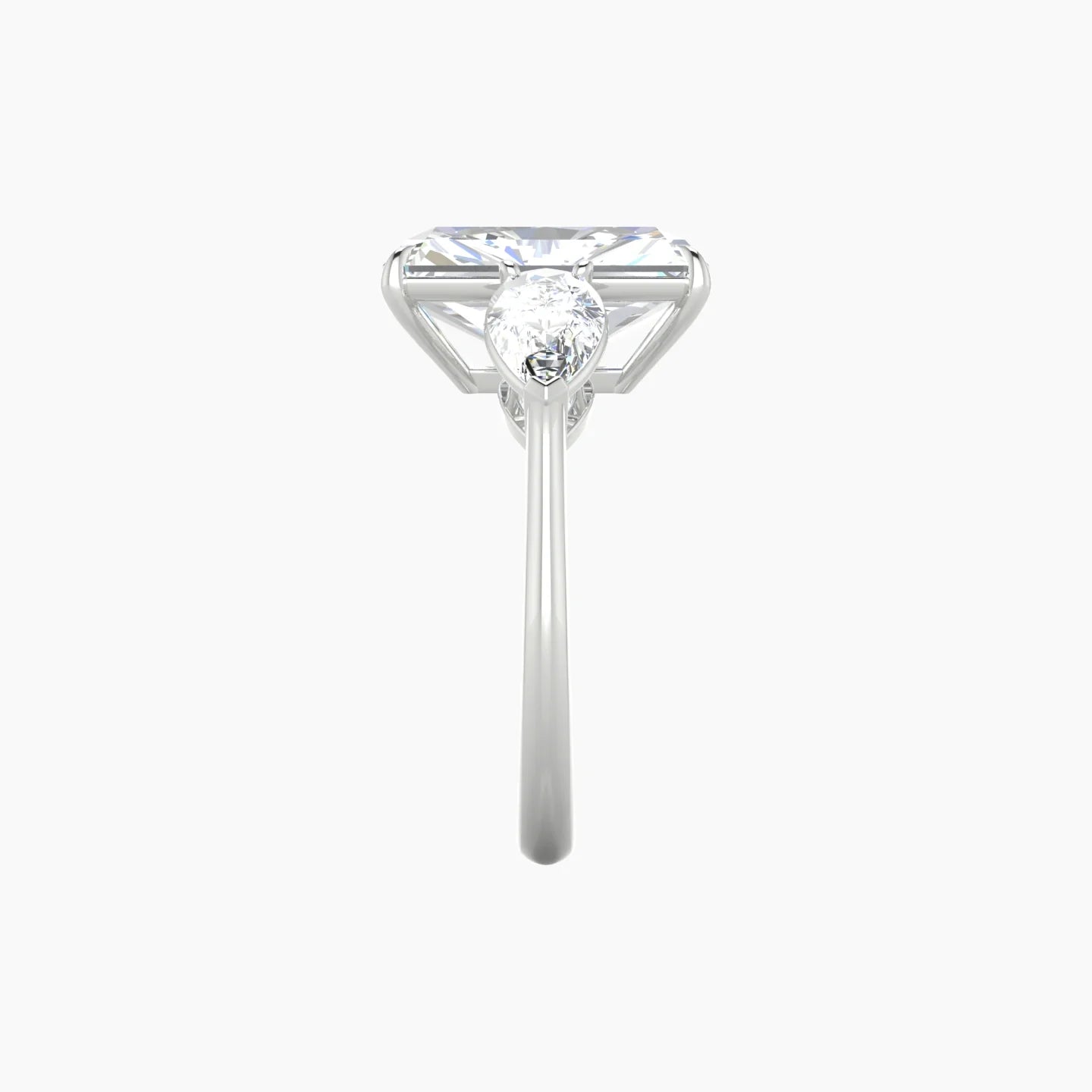 Simple Pear Trilogy | 18k White Gold 5 ct Radiant Cut Ring