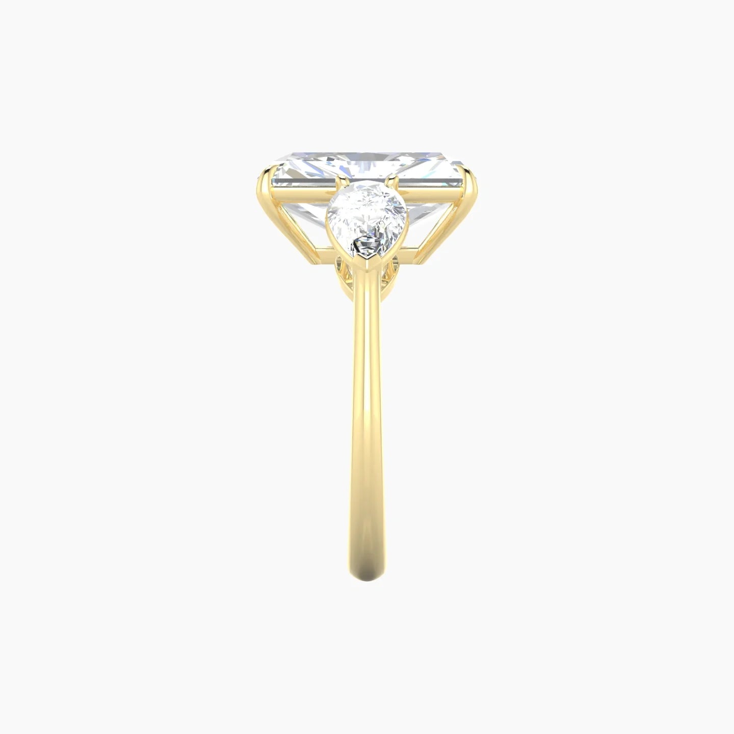 Simple Pear Trilogy | 18k Yellow Gold 5 ct Radiant Cut Ring