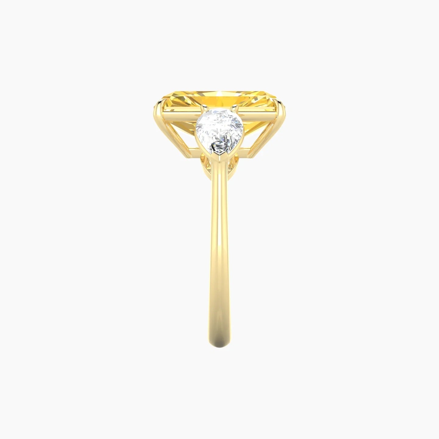 Simple Pear Trilogy | 18k Yellow Gold 5 ct Radiant Cut Ring