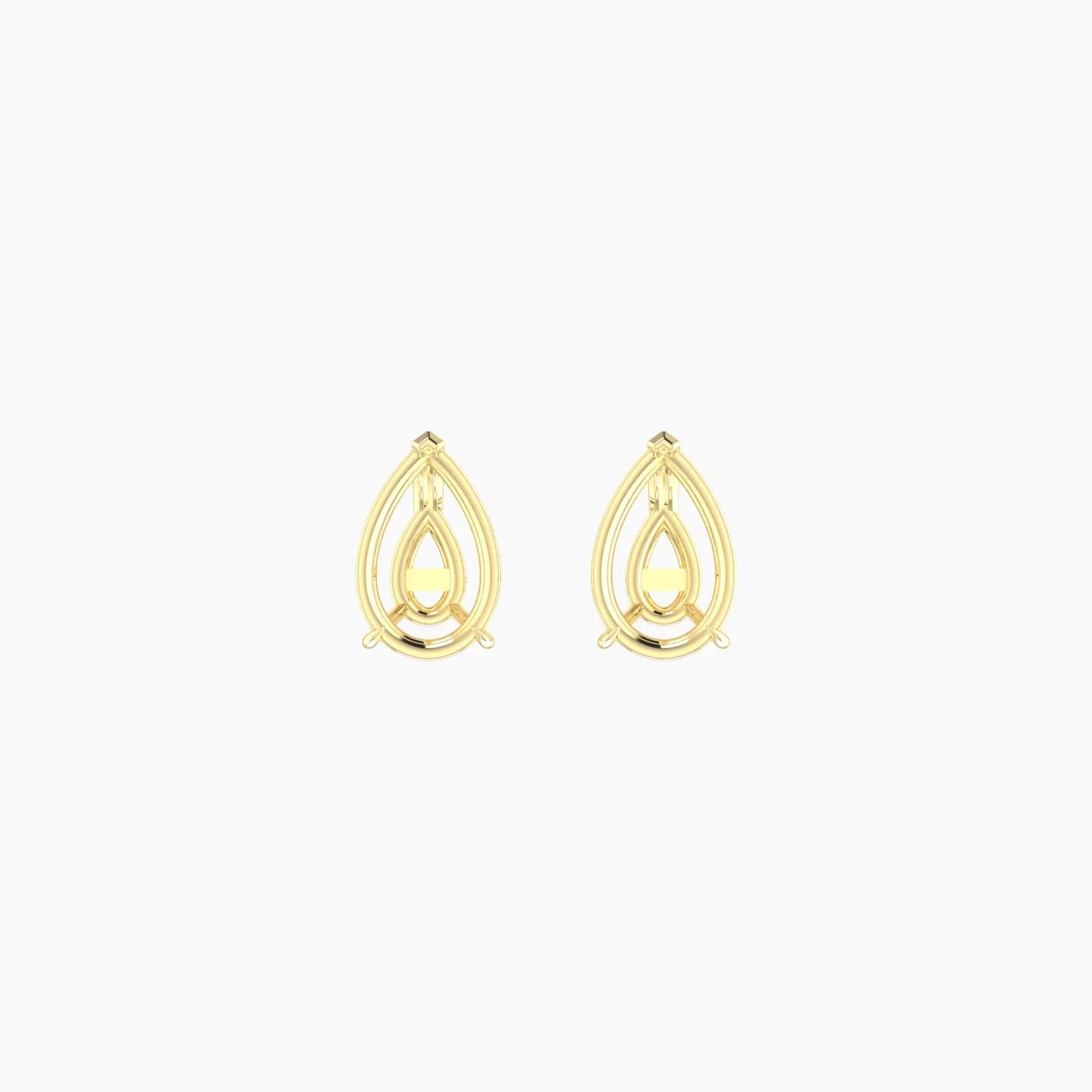 Solitaire | 18k Yellow Gold 1-1.99 ct Pear Cut Earring Settings