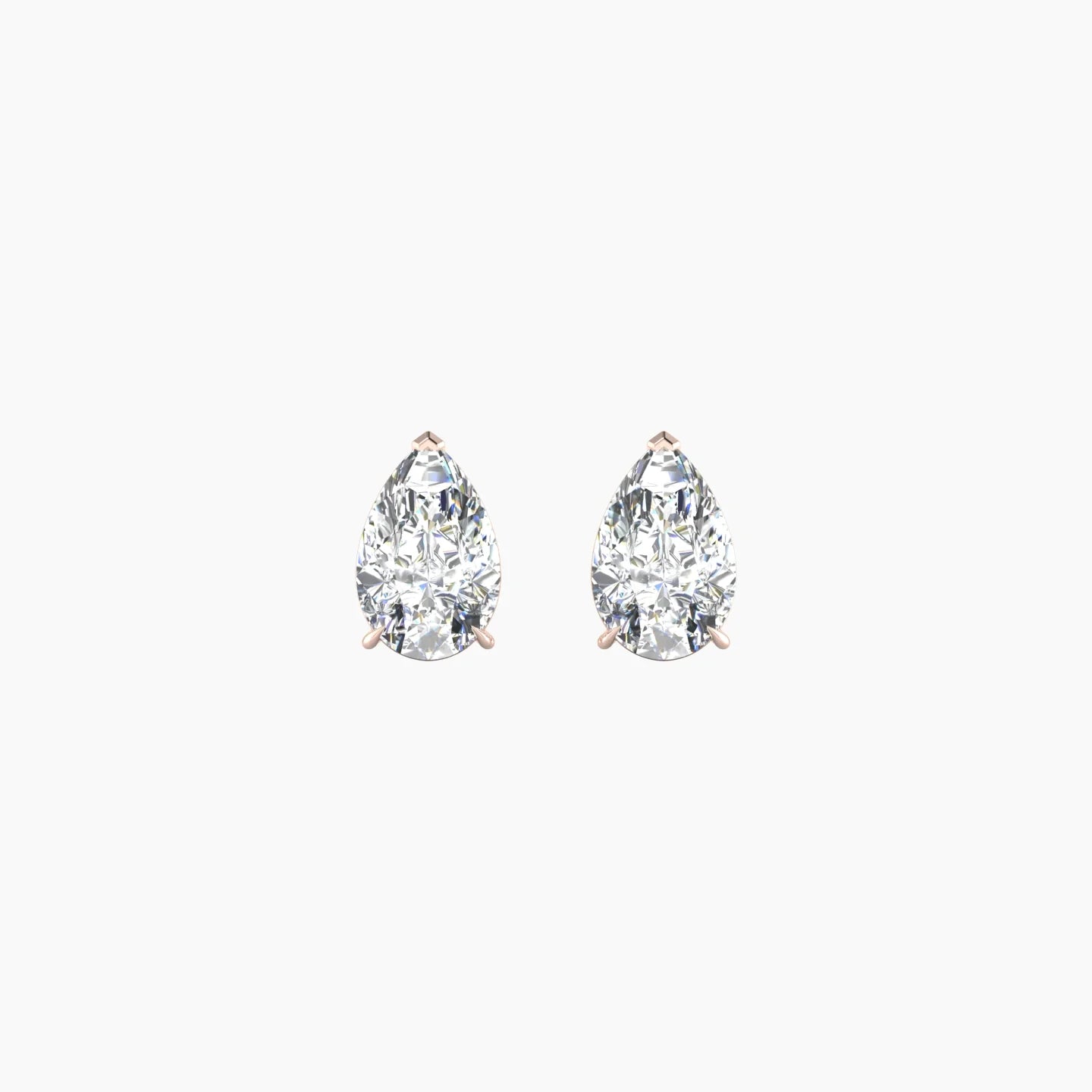 Solitaire | 18k Rose Gold 1 ct Lab Diamond Pear Cut Earrings