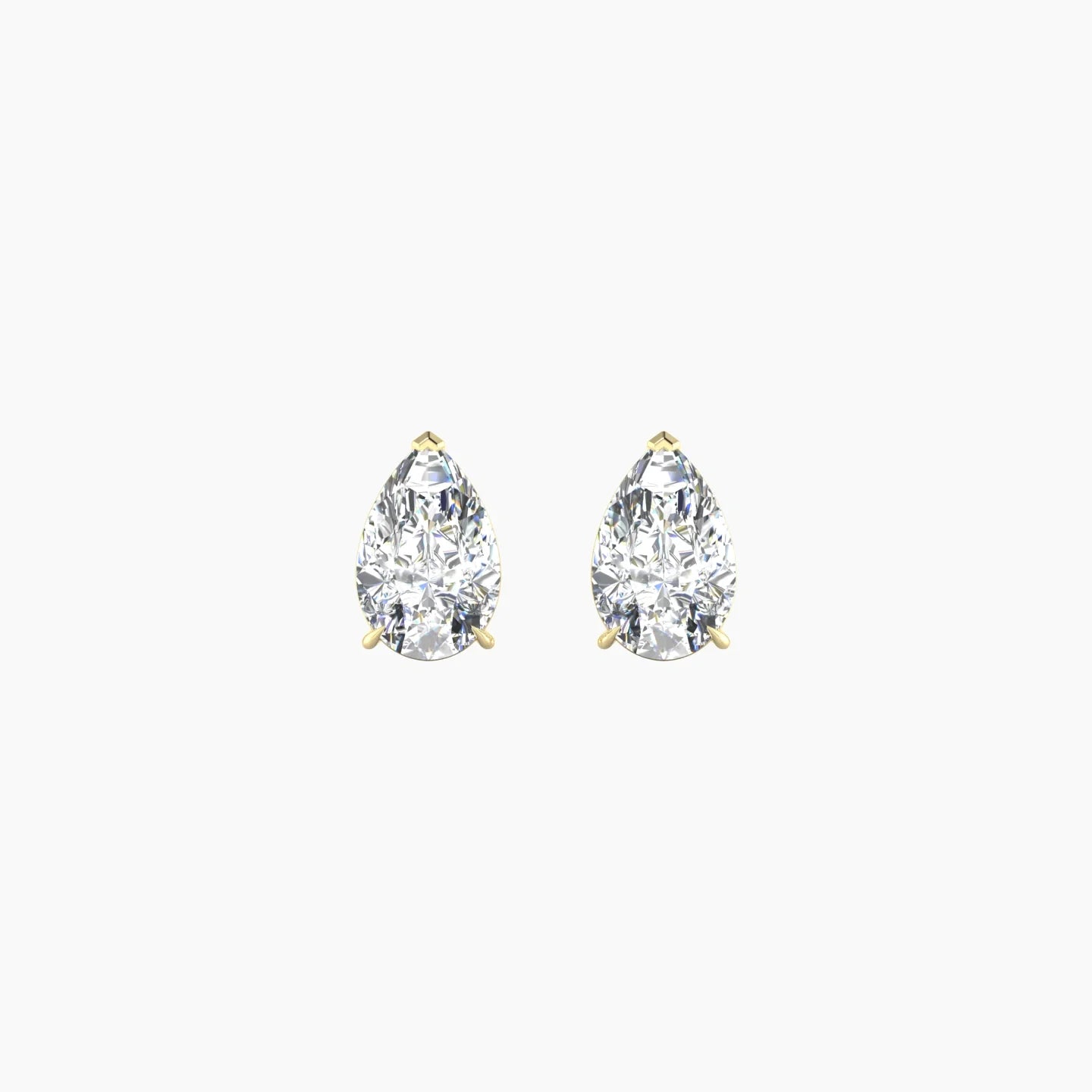 Solitaire | 18k Yellow Gold 1 ct Lab Diamond Pear Cut Earrings