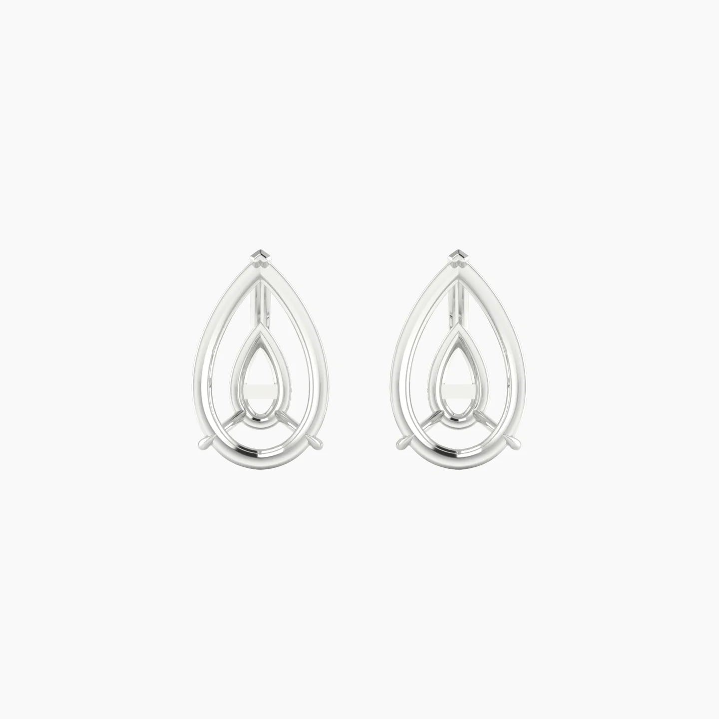 Solitaire | 18k White Gold 3-4.99 ct Pear Cut Earring Settings
