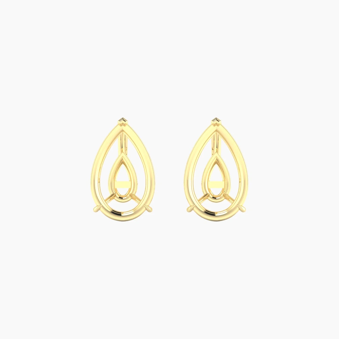Solitaire | 18k Yellow Gold 3-4.99 ct Pear Cut Earring Settings