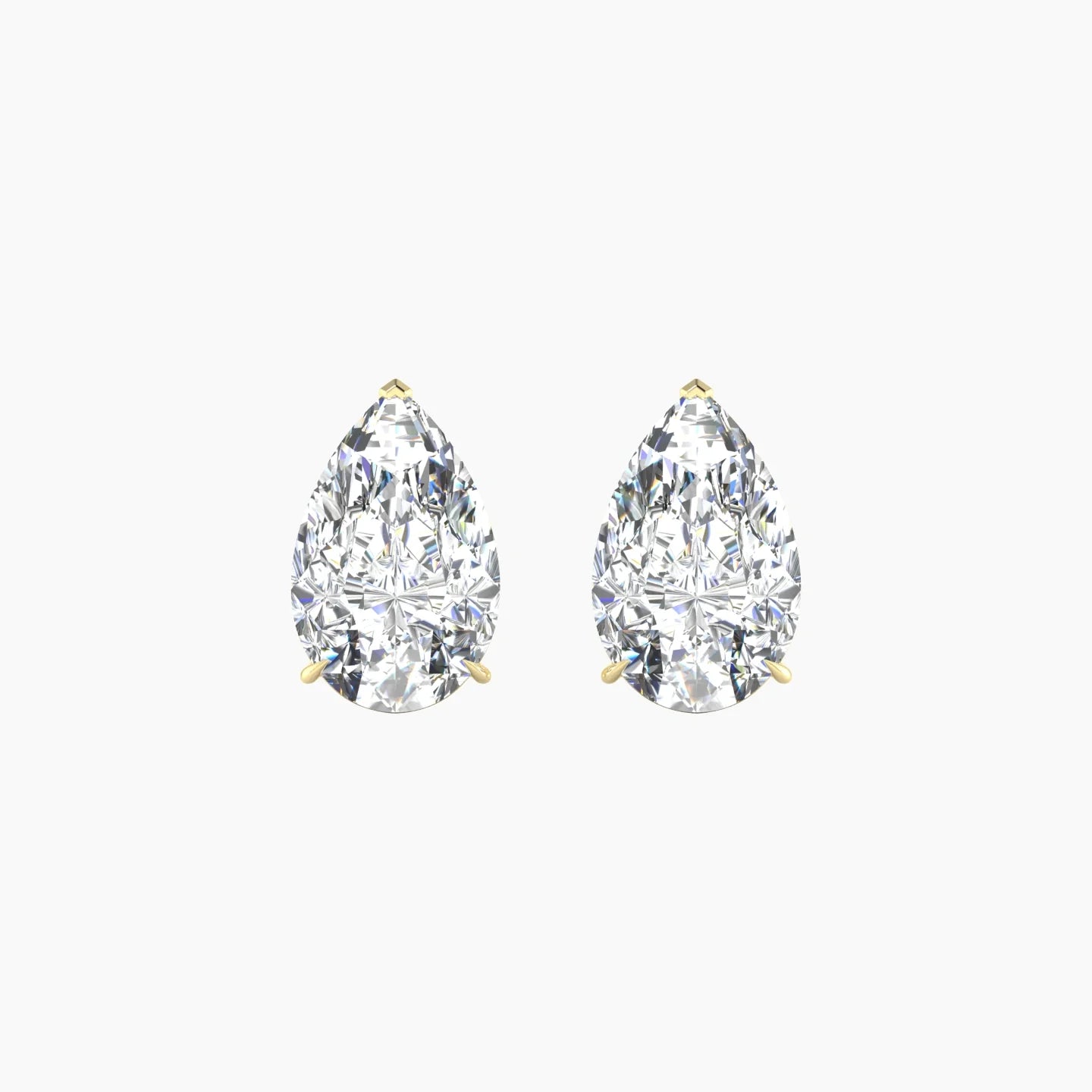 Solitaire | 18k Yellow Gold 3 ct Lab Diamond Pear Cut Earrings