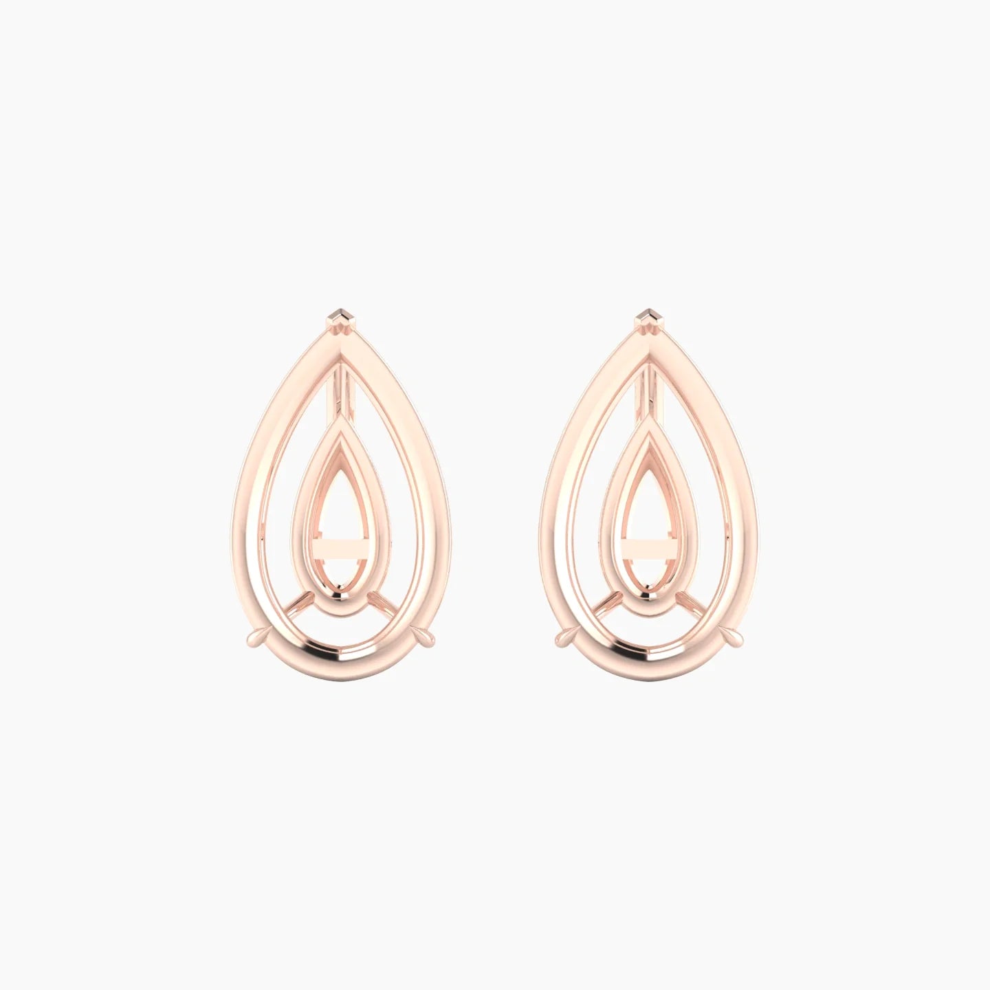 Solitaire | 18k Rose Gold 5-7.99 ct Pear Cut Earring Settings