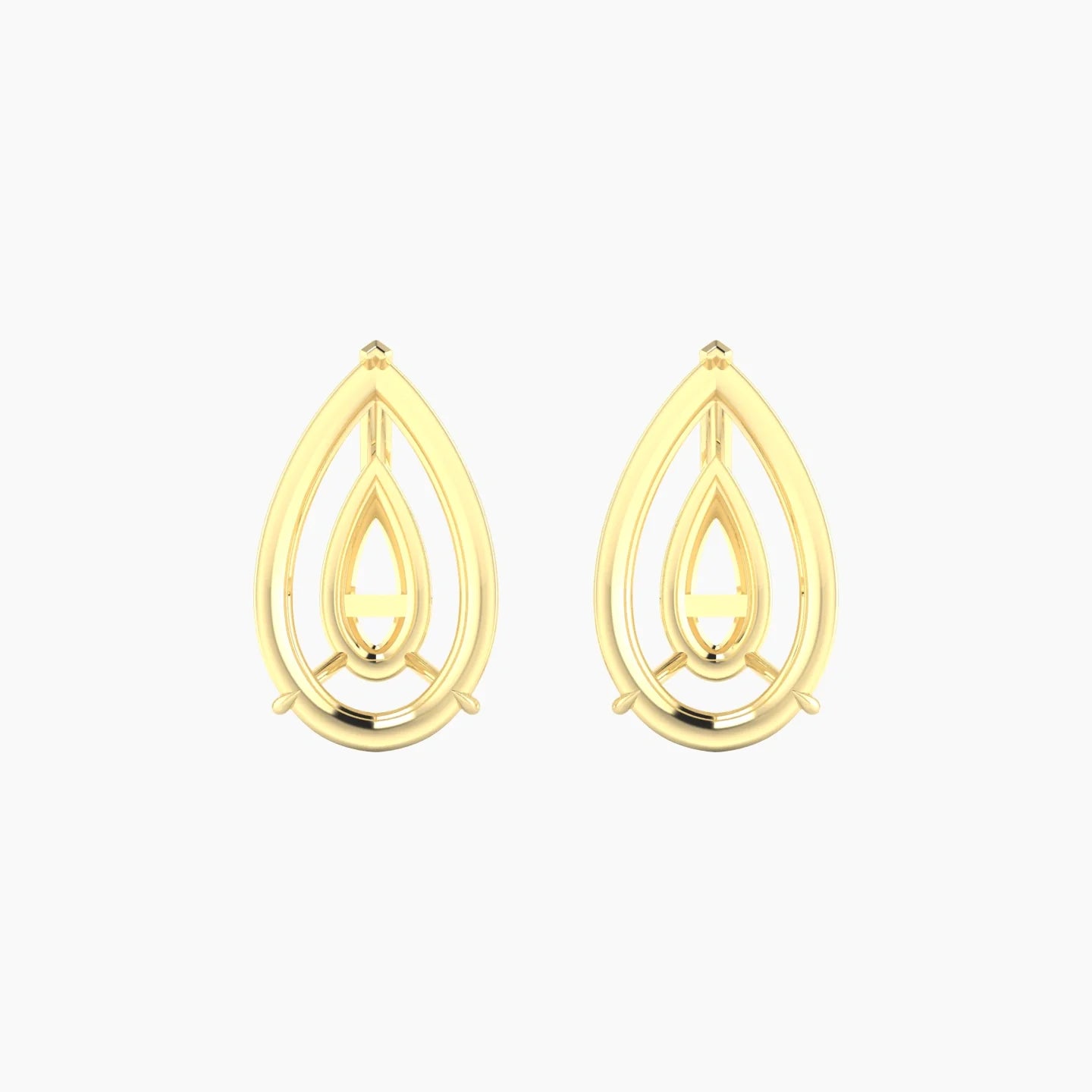 Solitaire | 18k Yellow Gold 5-7.99 ct Pear Cut Earring Settings