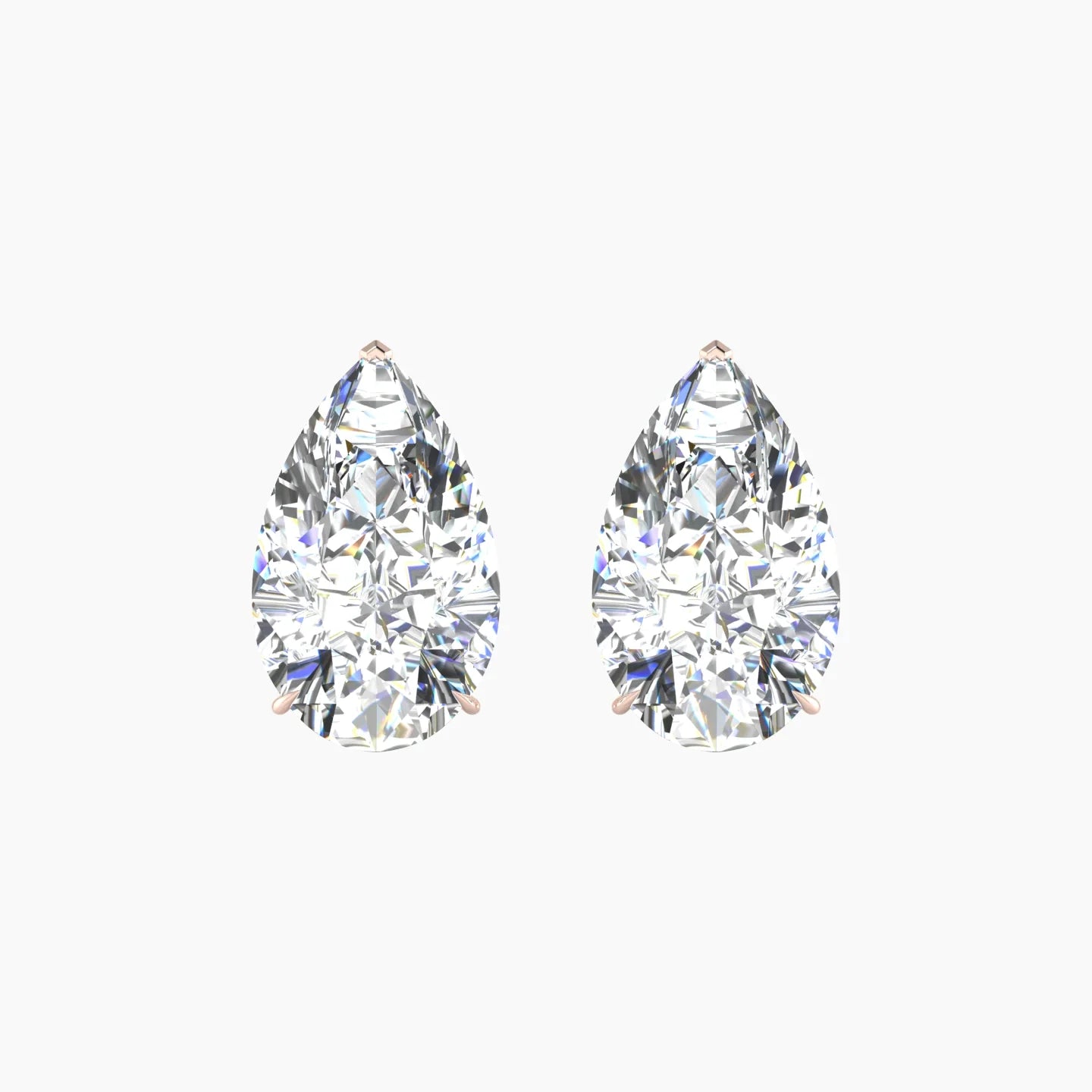 Solitaire | 18k Rose Gold 5 ct Lab Diamond Pear Cut Earrings