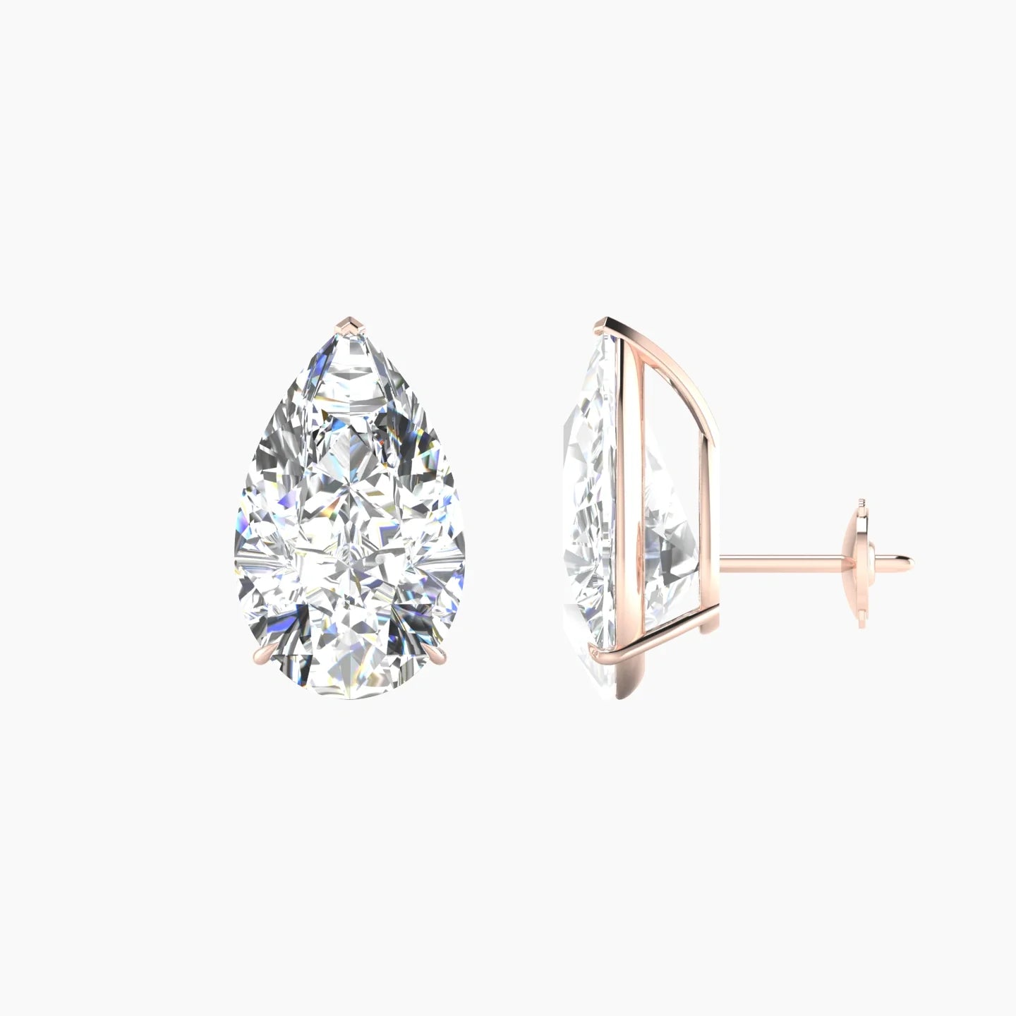 Solitaire | 18k Rose Gold 5 ct Lab Diamond Pear Cut Earrings