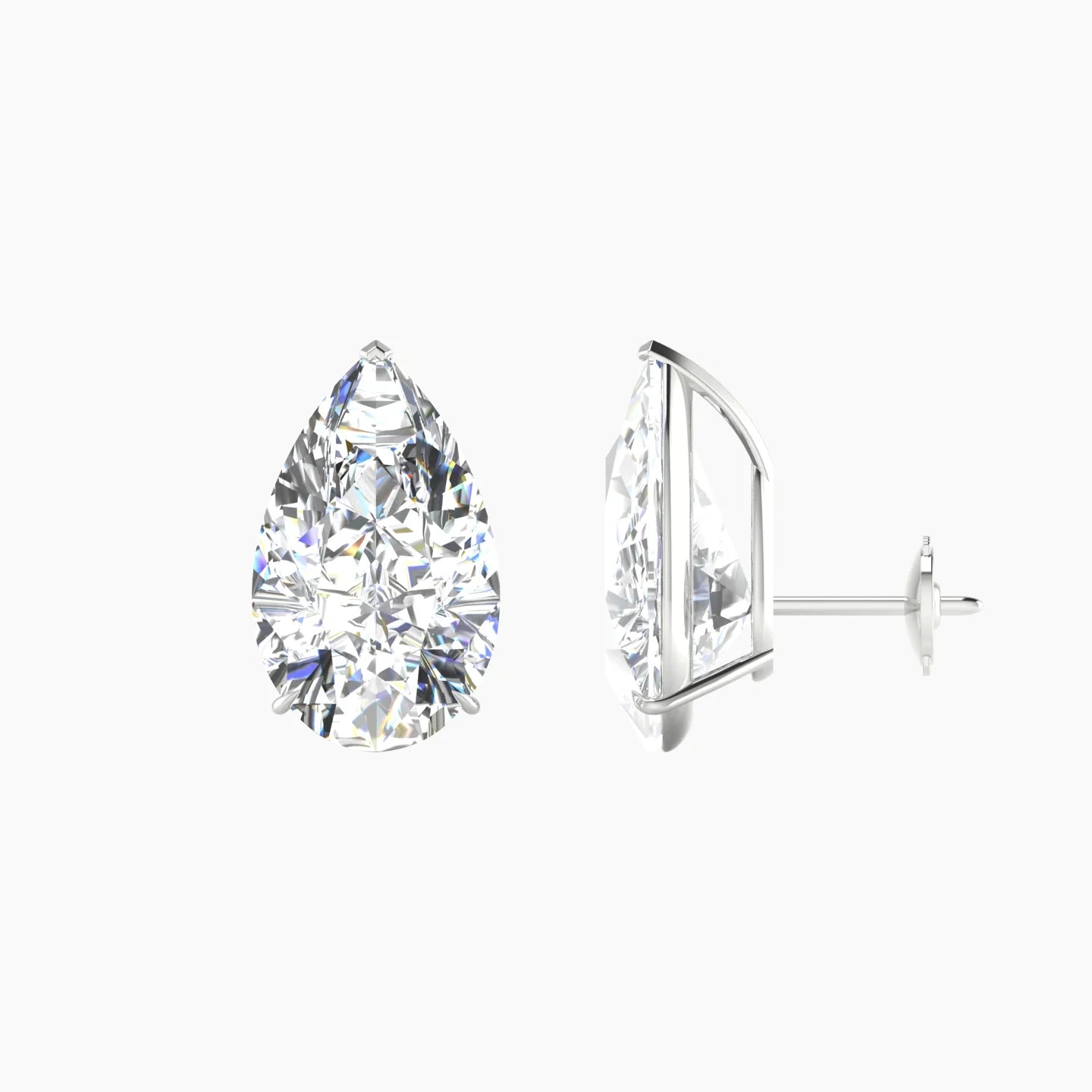 Solitaire | 18k White Gold 5 ct Lab Diamond Pear Cut Earrings