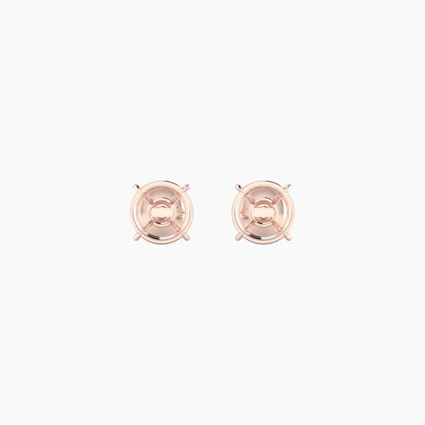 Solitaire | 18k Rose Gold 1-1.99 ct Round Cut Earring Settings