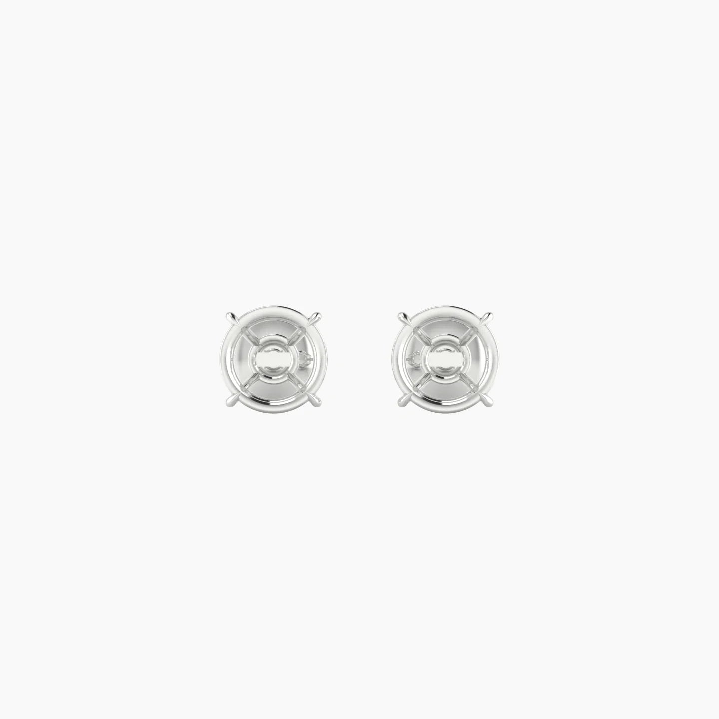 Solitaire | 18k White Gold 1-1.99 ct Round Cut Earring Settings