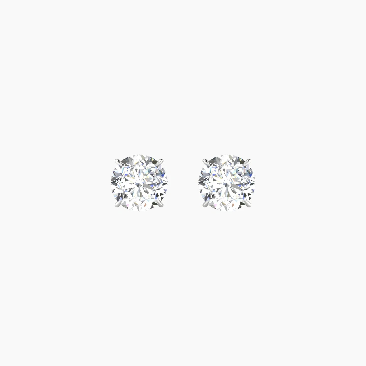 Solitaire | 18k White Gold 1 ct Lab Diamond Round Cut Earrings