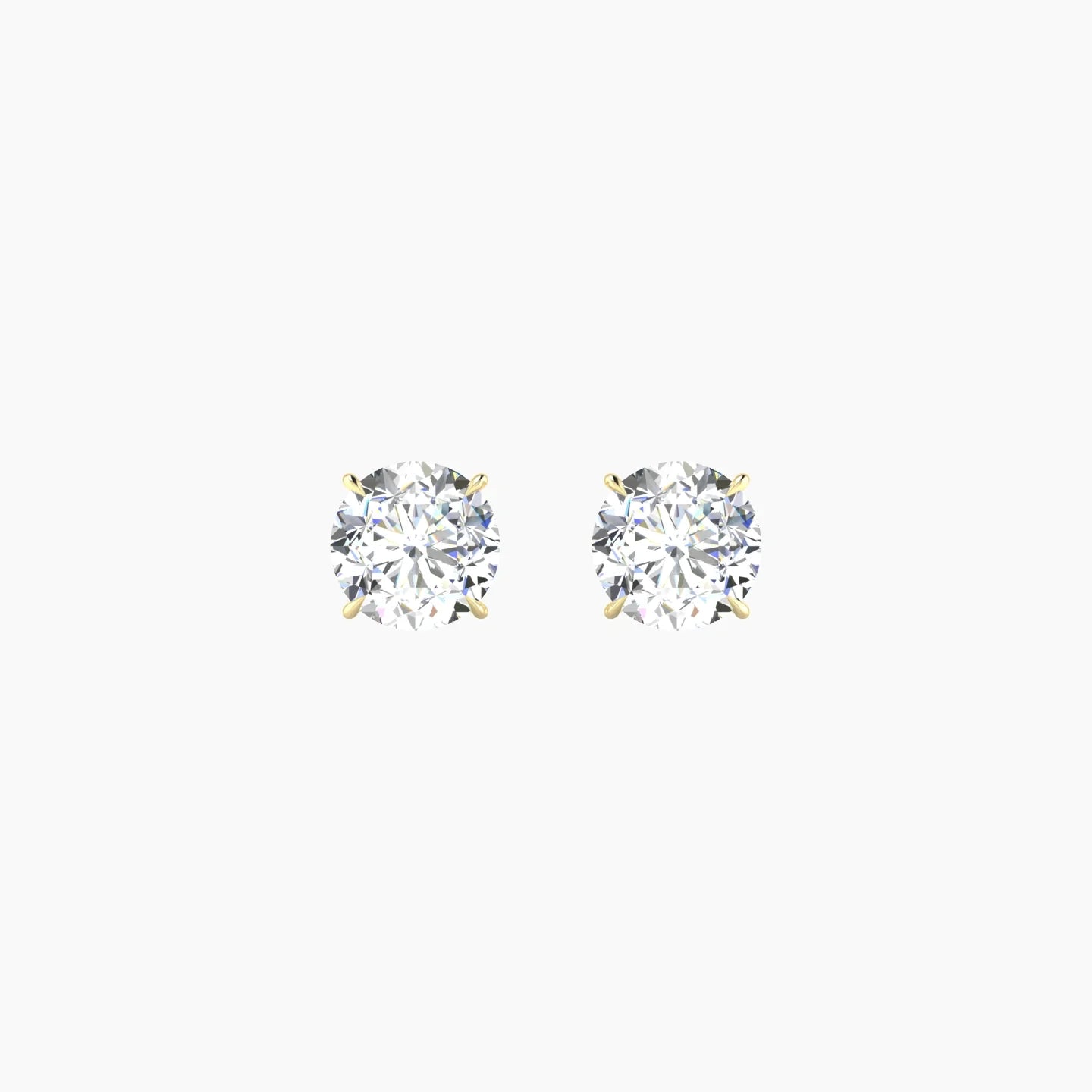 Solitaire | 18k Yellow Gold 1 ct Lab Diamond Round Cut Earrings