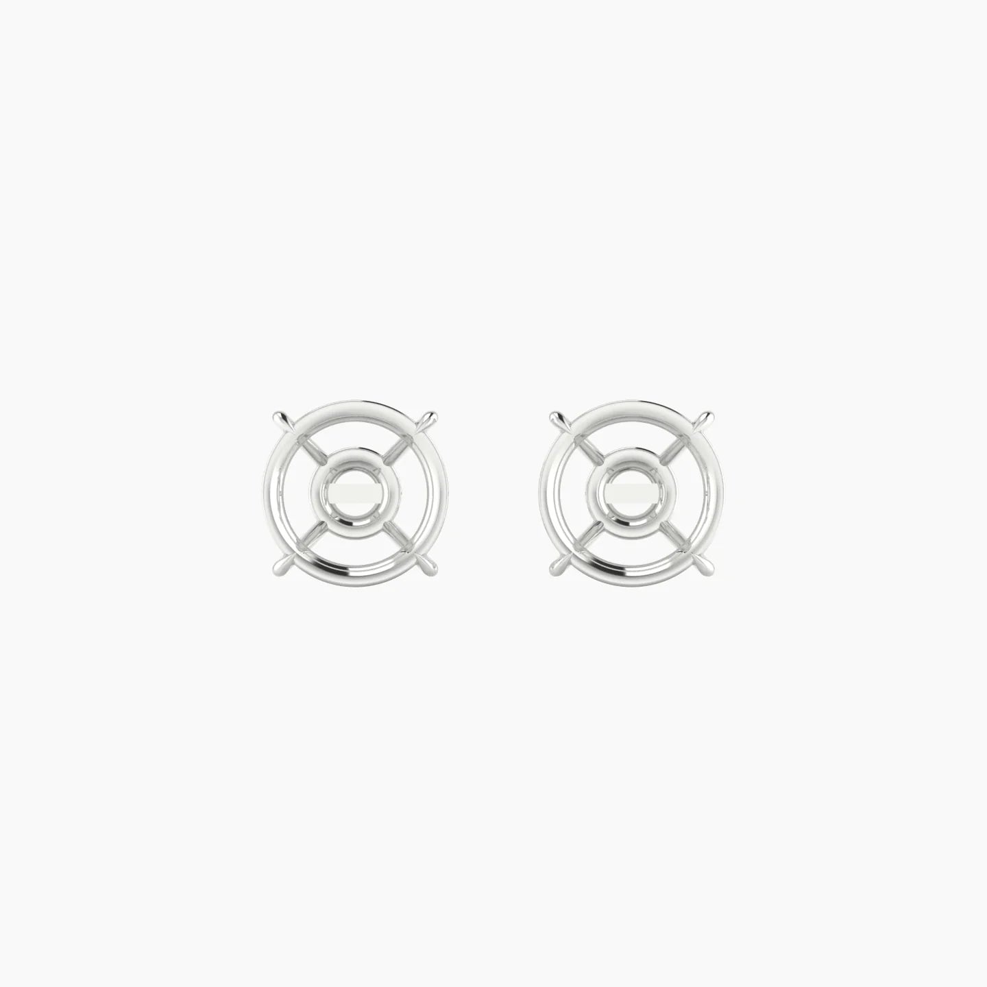 Solitaire | 18k White Gold 2-2.99 ct Round Cut Earring Settings