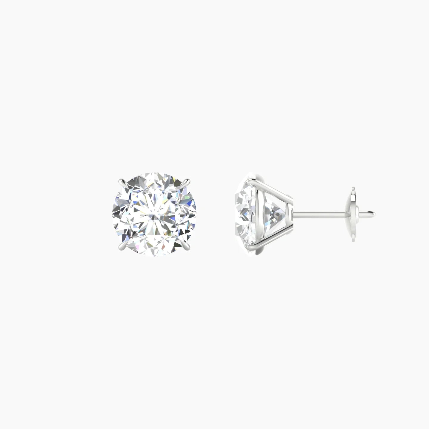 Solitaire | 18k White Gold 2 ct Lab Diamond Round Cut Earrings