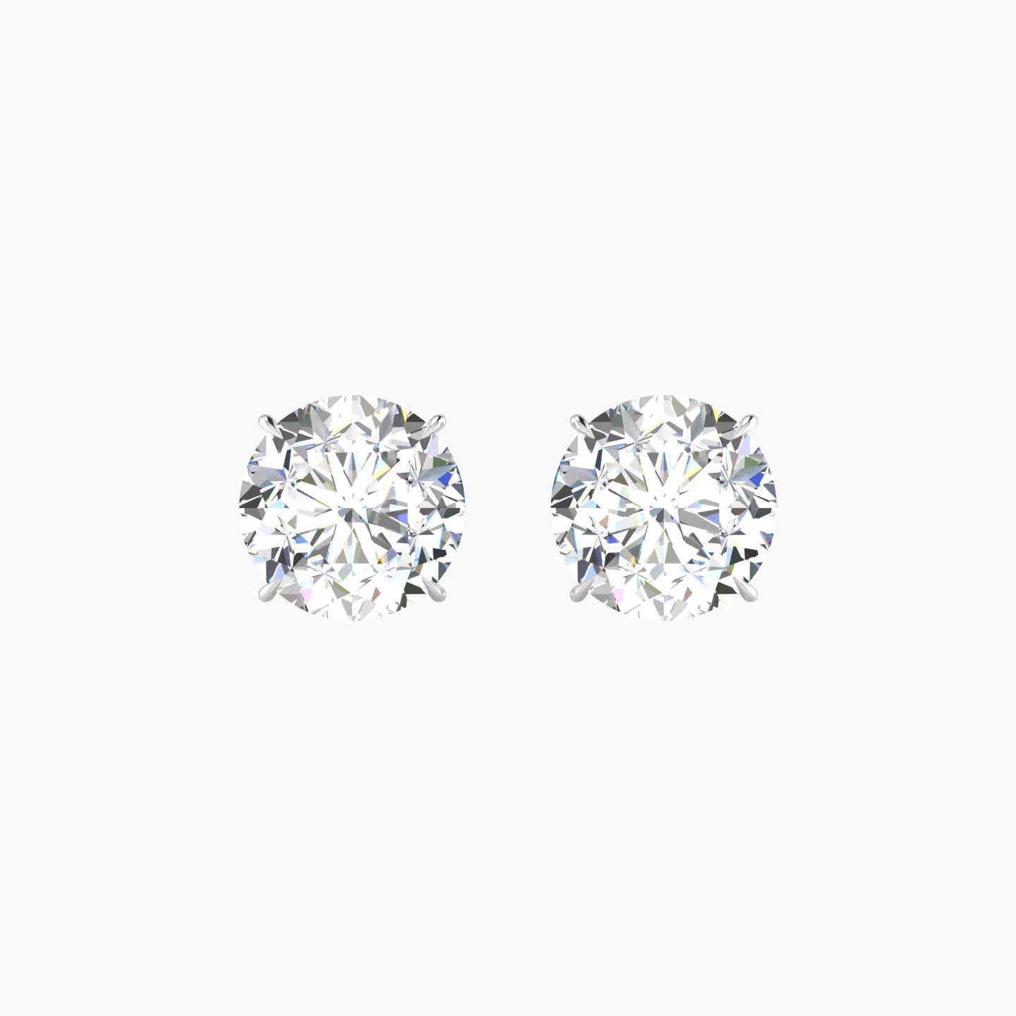 Solitaire | 18k White Gold 3 ct Lab Diamond Round Cut Earrings