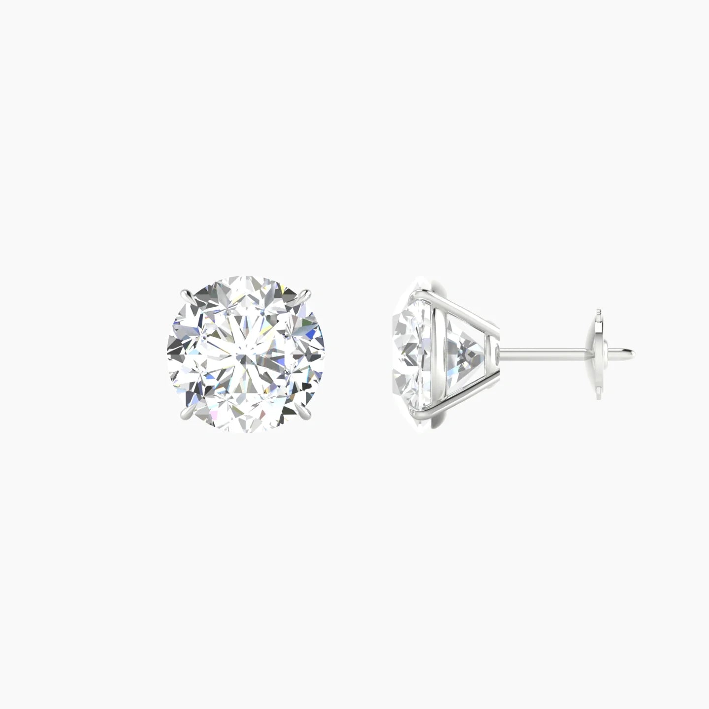 Solitaire | 18k White Gold 3 ct Lab Diamond Round Cut Earrings