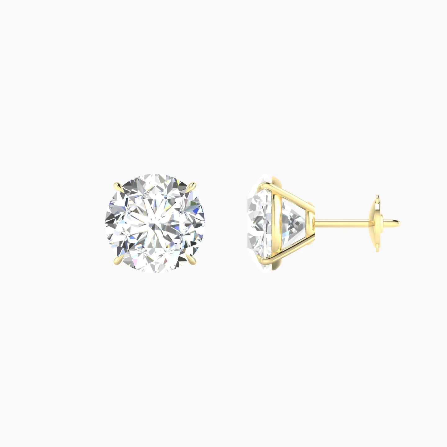 Solitaire | 18k Yellow Gold 3 ct Lab Diamond Round Cut Earrings