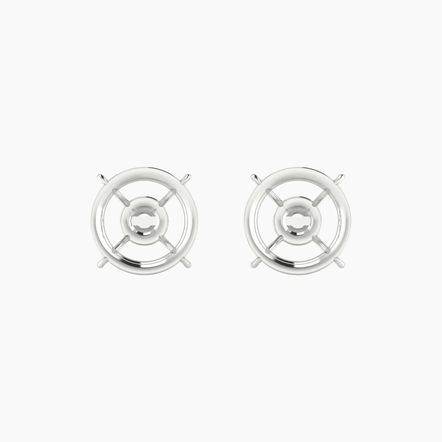 Solitaire | 18k White Gold 5-7.99 ct Round Cut Earring Settings