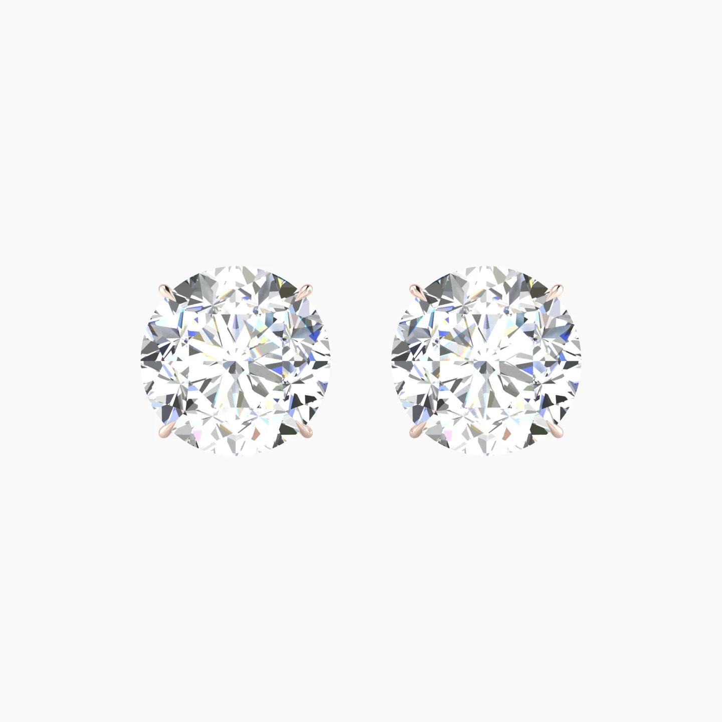 Solitaire | 18k Rose Gold 5 ct Lab Diamond Round Cut Earrings