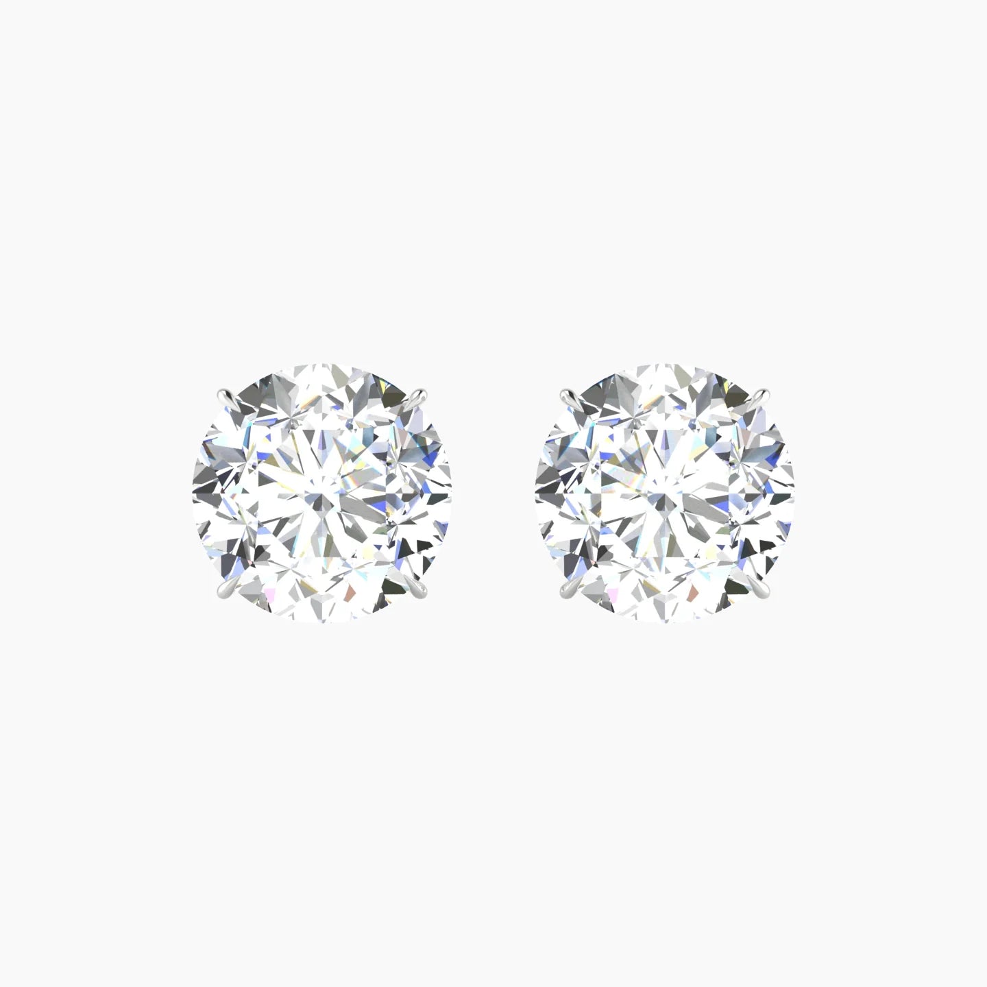 Solitaire | 18k White Gold 5 ct Lab Diamond Round Cut Earrings