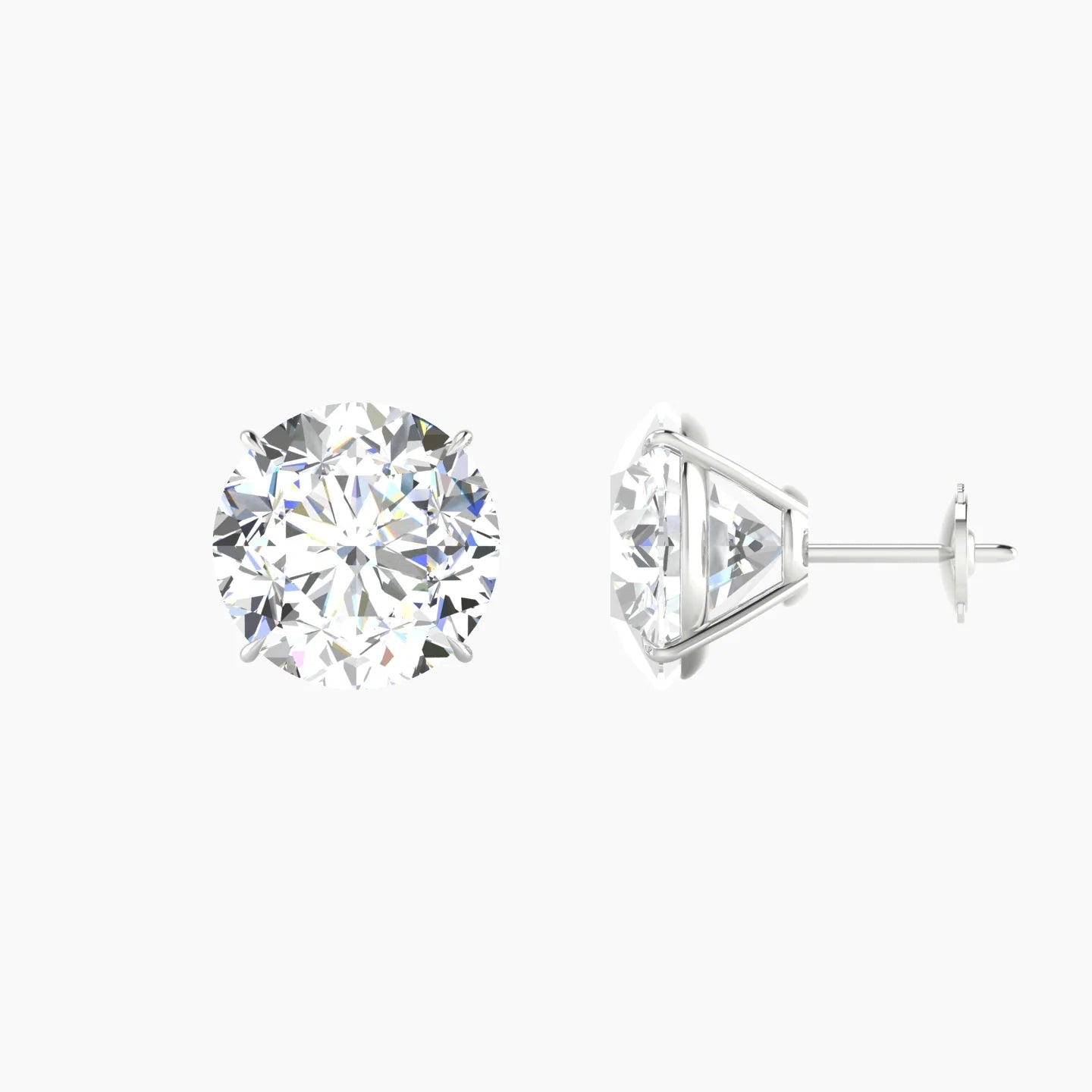 Solitaire | 18k White Gold 5 ct Lab Diamond Round Cut Earrings