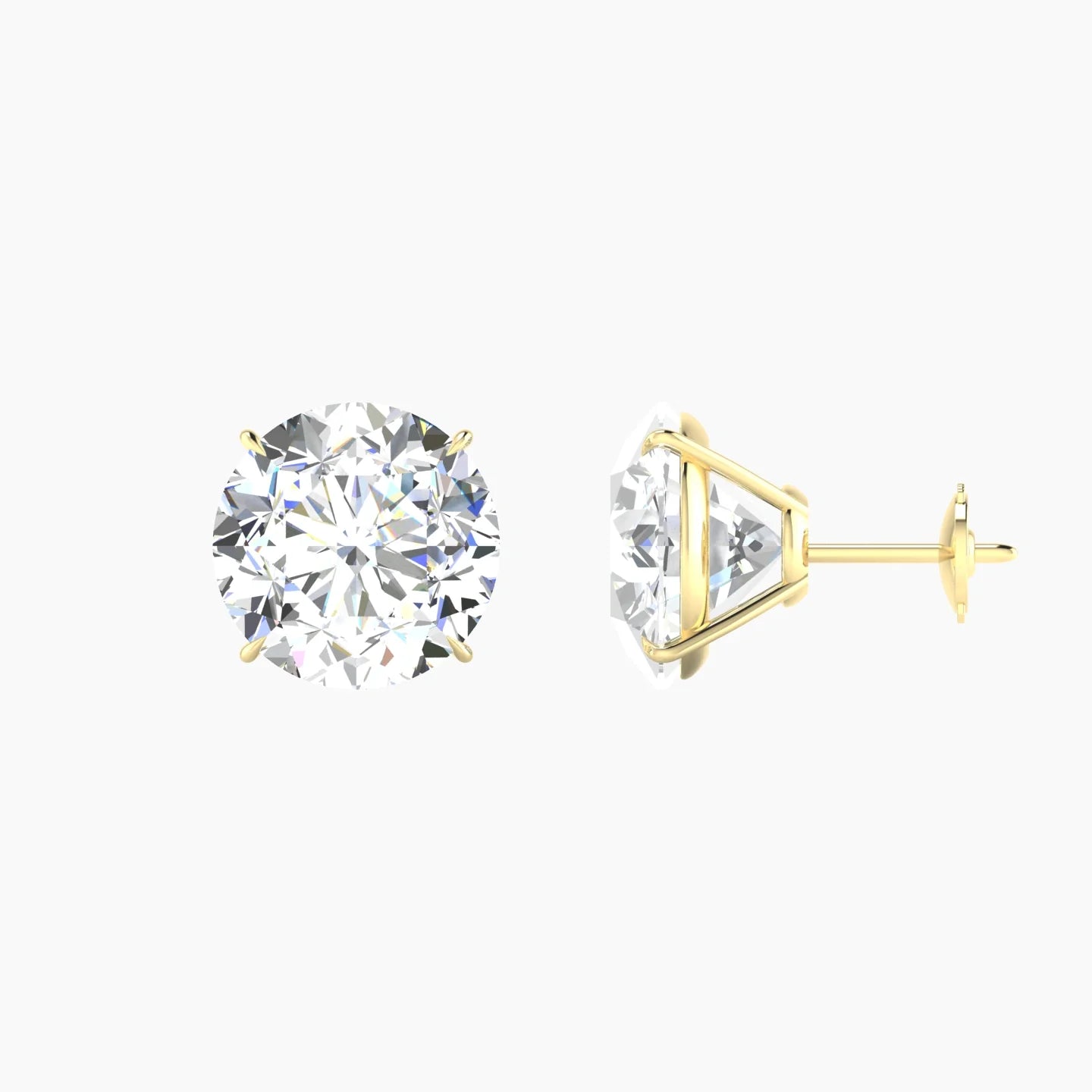 Solitaire | 18k Yellow Gold 5 ct Lab Diamond Round Cut Earrings