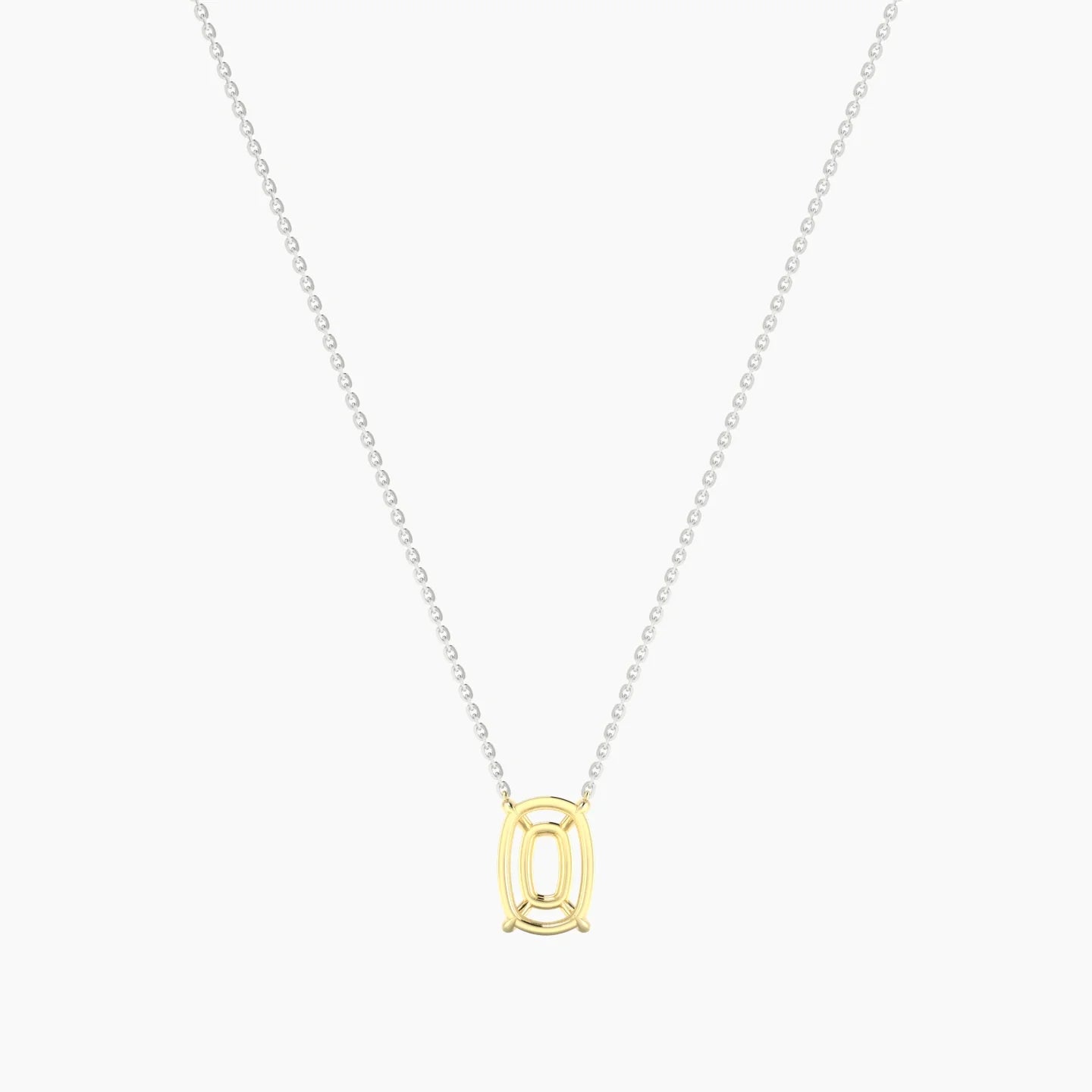 Solitaire | 18k White & Yellow Gold 3-4.99 ct Cushion Cut Pendant Setting