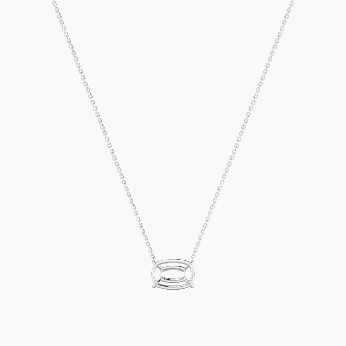Solitaire | 18k White Gold 3-4.99 ct Cushion Cut Pendant Setting
