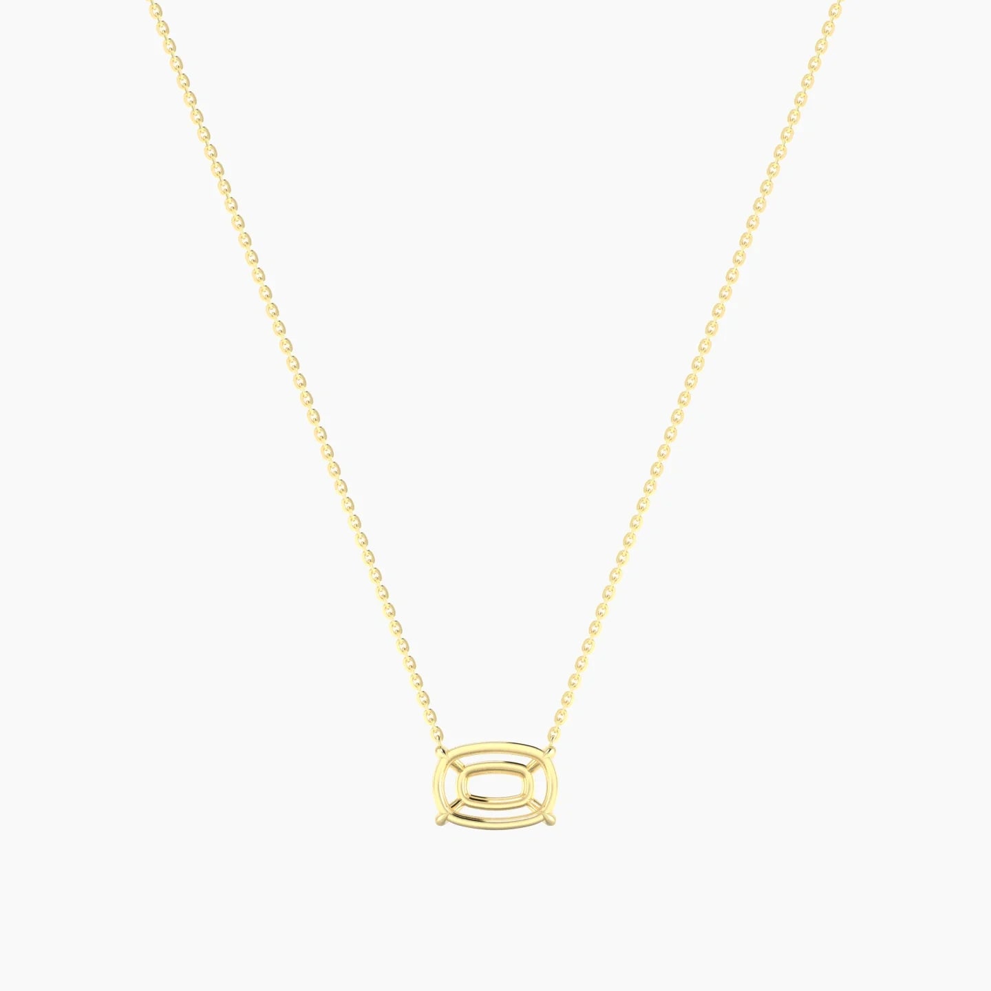 Solitaire | 18k Yellow Gold 3-4.99 ct Cushion Cut Pendant Setting