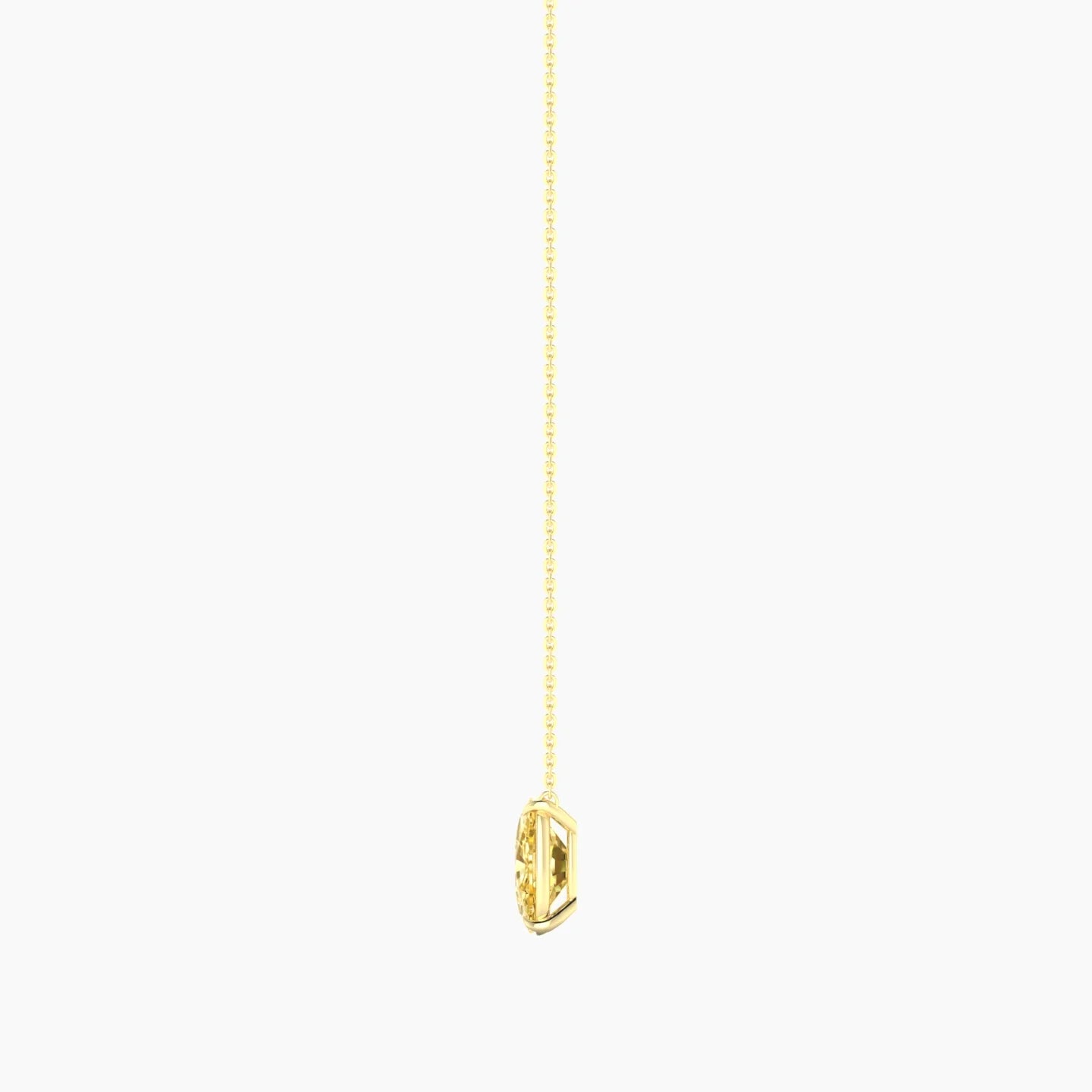 Solitaire | 18k Yellow Gold 3 ct Yellow Lab Diamond Cushion Cut Pendant