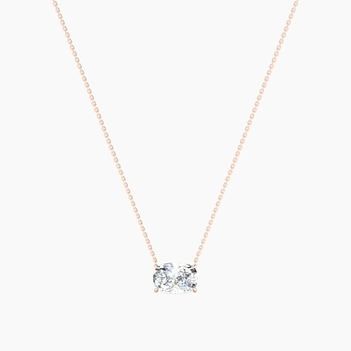 Solitaire | 18k Rose Gold 3 ct Lab Diamond Cushion Cut Pendant