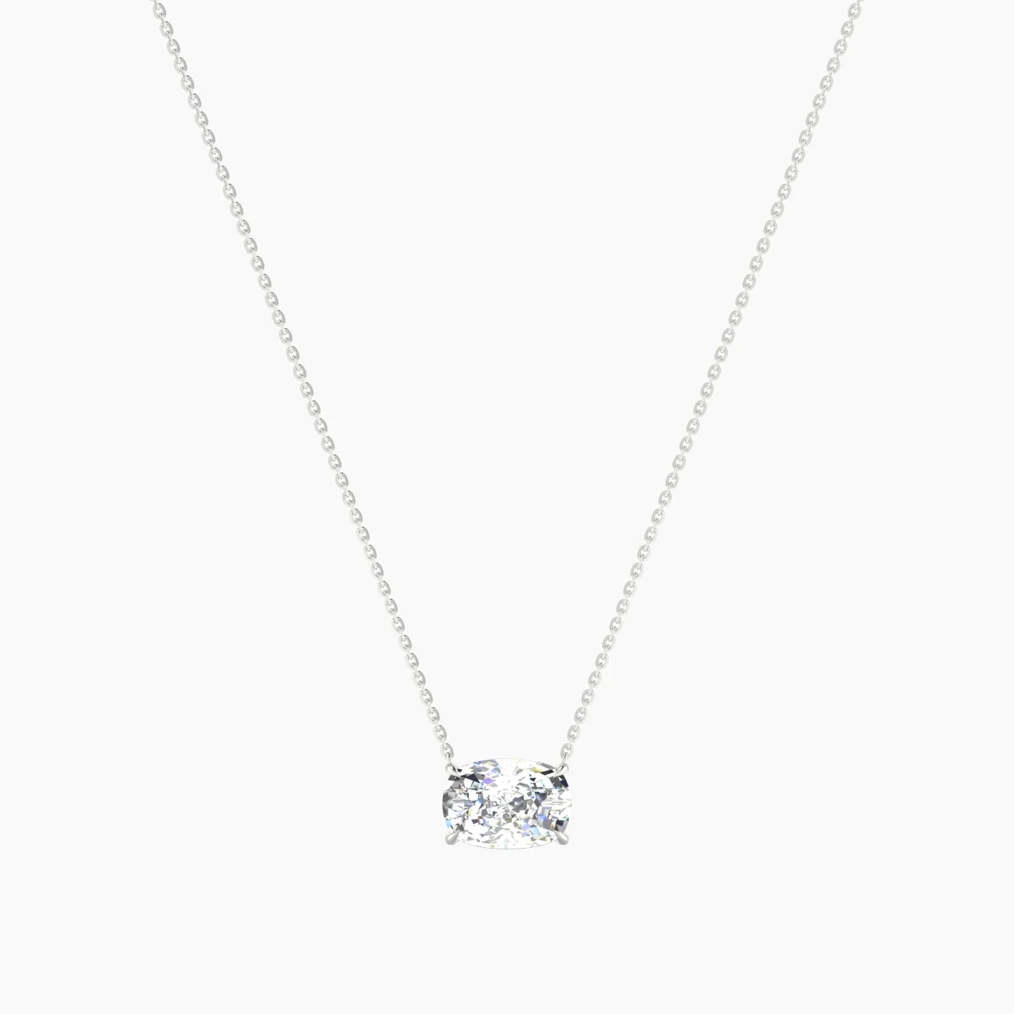 Solitaire | 18k White Gold 3 ct Lab Diamond Cushion Cut Pendant
